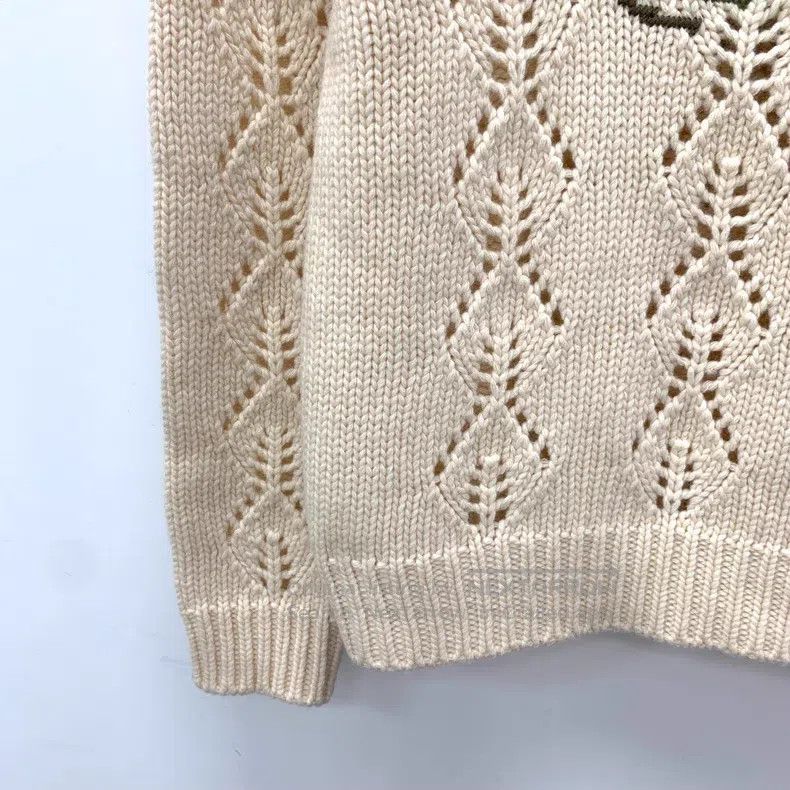 Valentino Valentino Beige cherry embroidered wool crew neck long sle Size S / US 4 / IT 40 - 4 Thumbnail