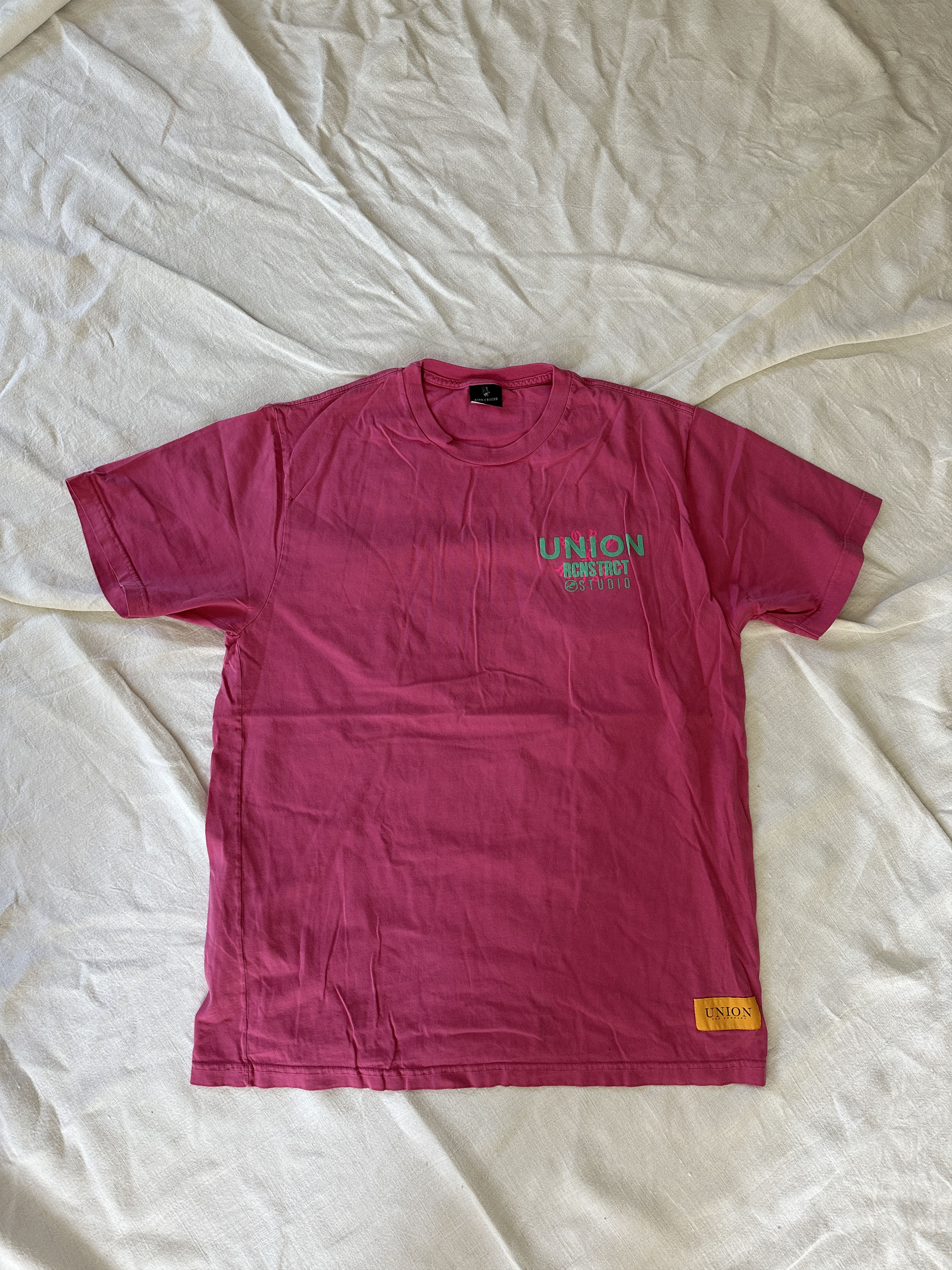 Union x BornxRaised x RCNSTRCT studio pink shirt
