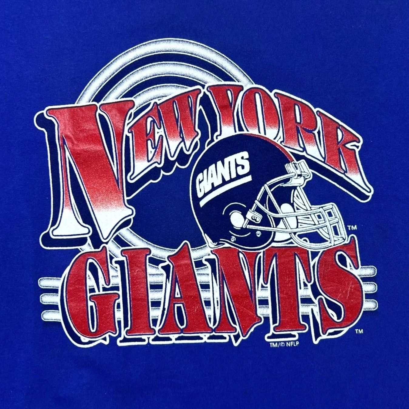NFL Vintage NFL New York Giants T-Shirt XL Blue Graphic Print 90s Trench Ultra Short Sleeve Crew Neck Men Mens Football Shirt Size US XL / EU 56 / 4 - 4 Thumbnail