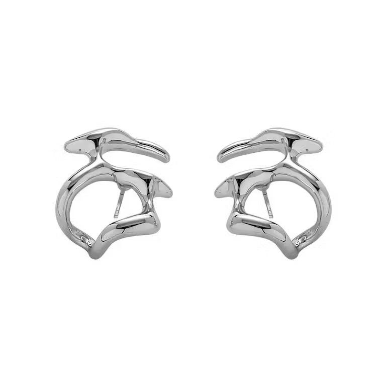 Jewelry Mutant Vein Earrings Gothic Punk Chrome Jewelry Spike Size ONE SIZE - 4 Thumbnail