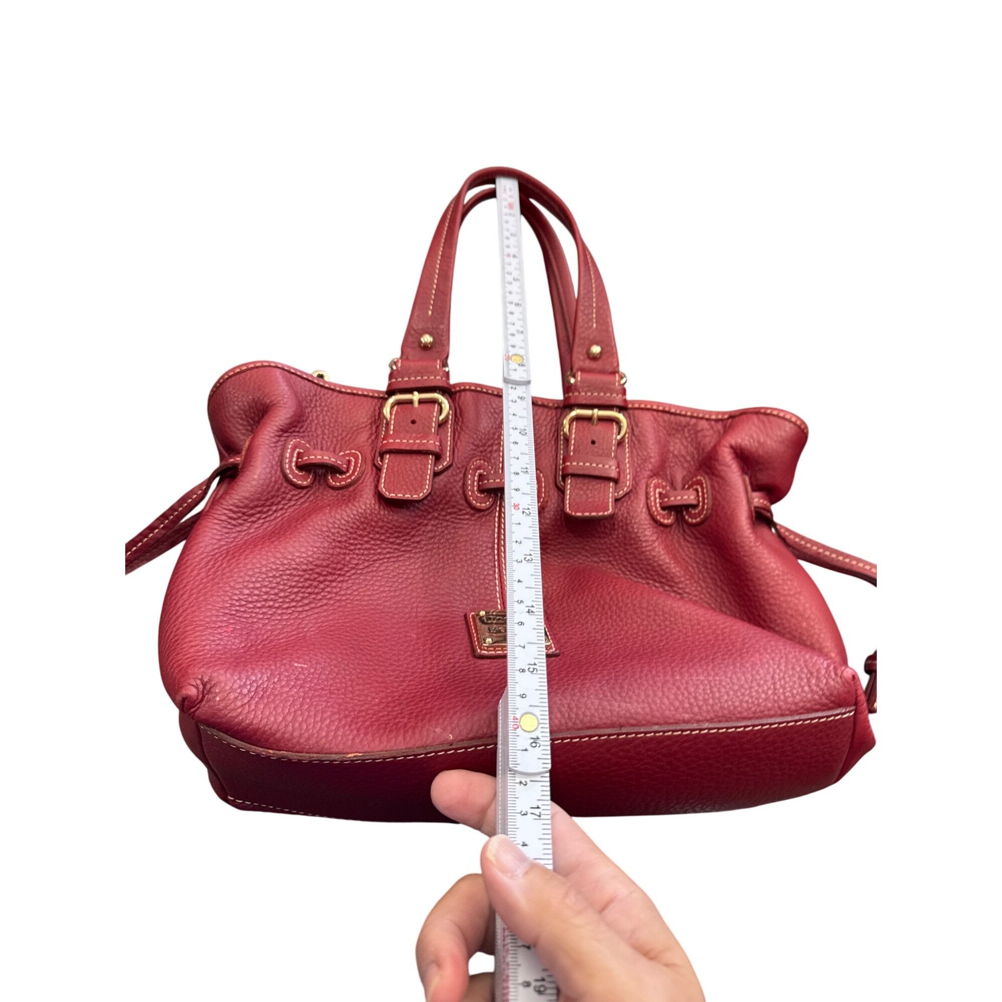 Dooney Bourke womans Red Leather Double Handle Handbag Purse