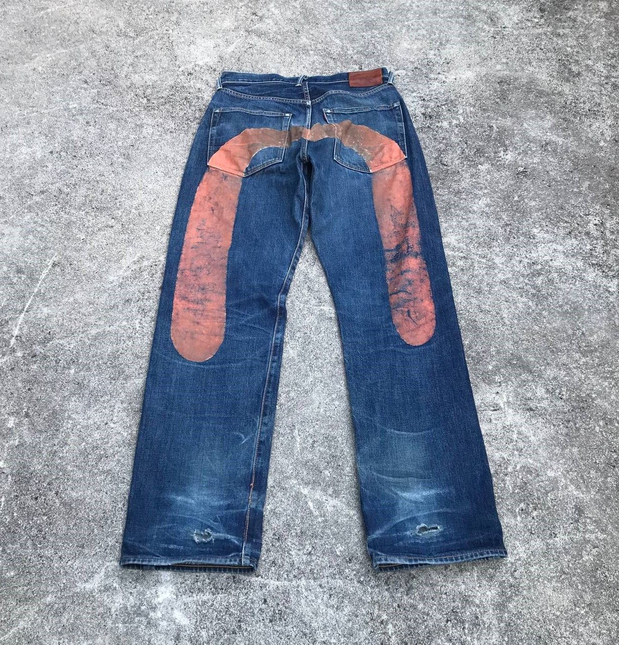 Evisu Vintage Evisu Big Daicock Redline Distressed jean W31x33 Size US 31 - 1 Thumbnail