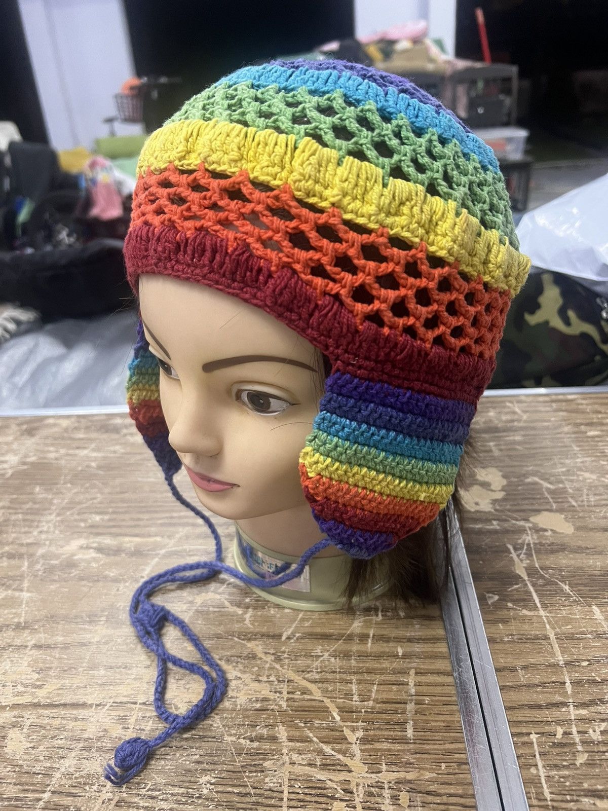 Japanese Brand × Vintage EAR FLAT KNIT HAT BEANIE Size ONE SIZE - 1 Thumbnail