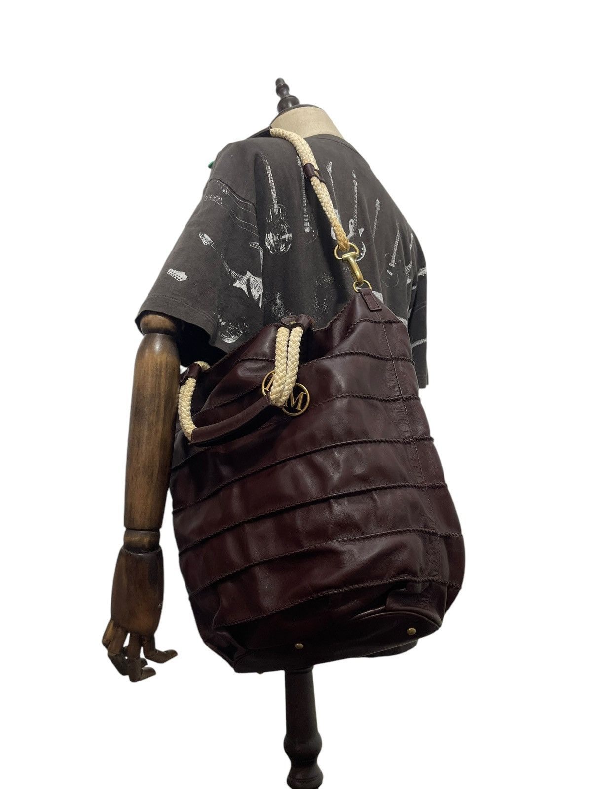 Genuine Leather Full Leather Max Mara Italy Tote Shoulder Bag 9🟩 Size ONE SIZE - 1 Thumbnail