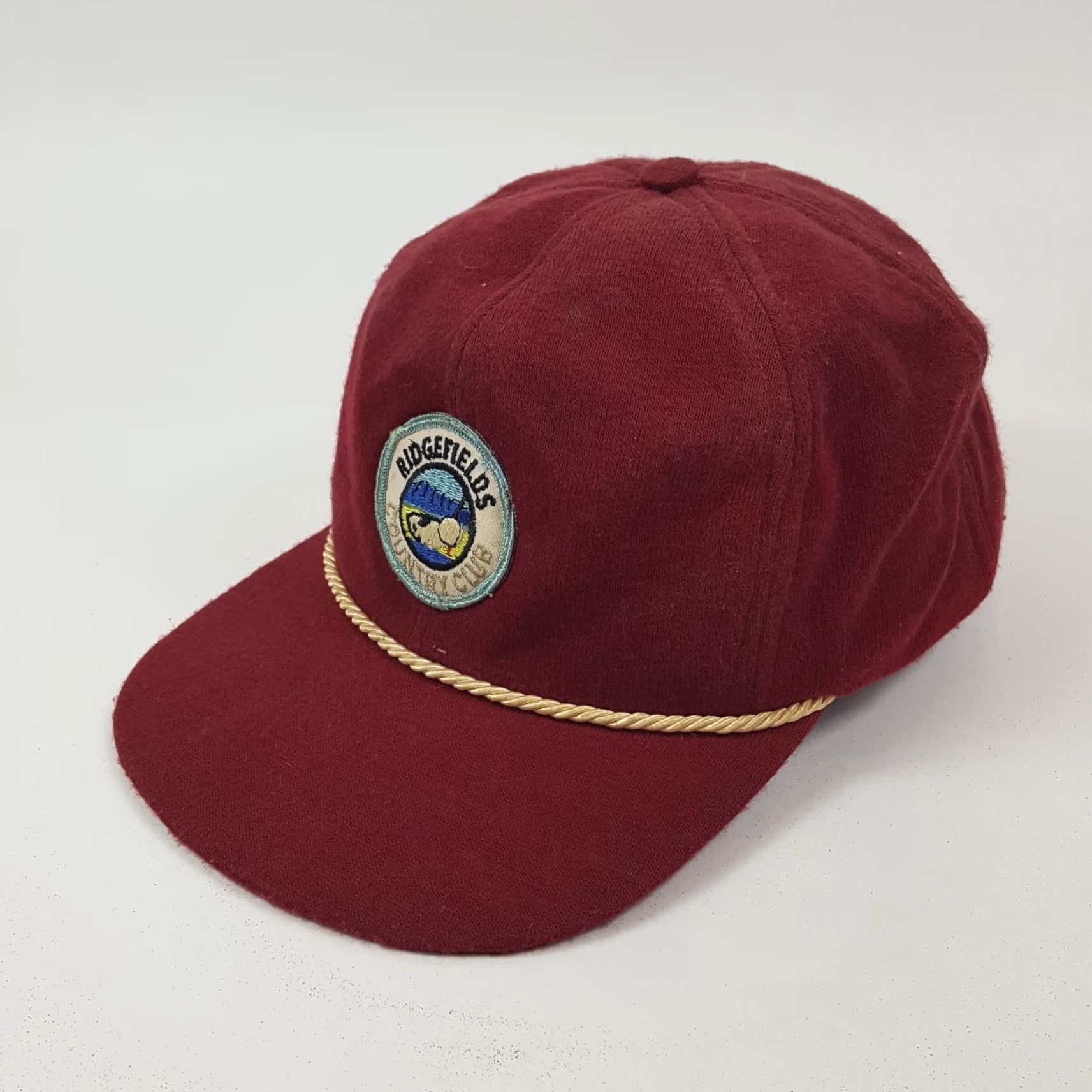 Vintage VINTAGE 80s Ridgefields Golf Hat Fitted Medium Red Wool Blend Mens Size ONE SIZE - 4 Thumbnail