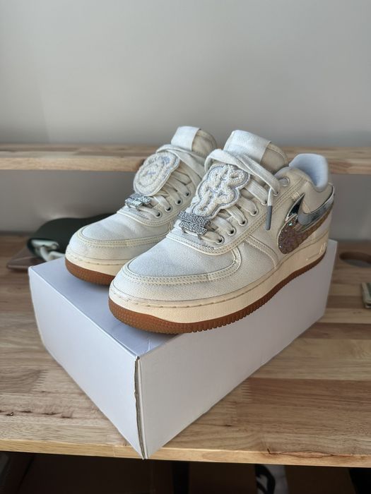 Nike NIKE AIR FORCE 1 AF1 TRAVIS SCOTT SAIL GUM AQ4211 101 8.5M