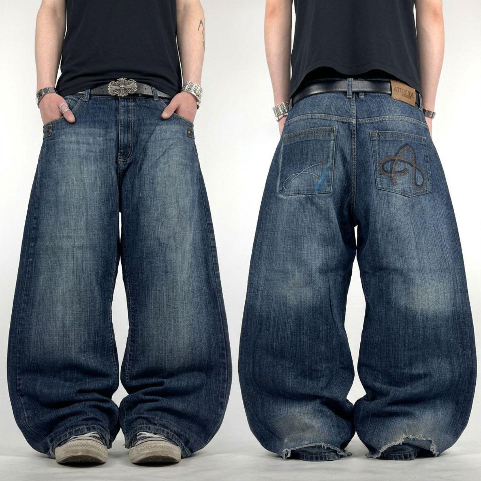 Japanese Brand × Le Grande Bleu (L.G.B.) × Vintage Vintage y2k dark wash grunge archive faded baggy rare jeans Size US 38 / EU 54 - 1 Thumbnail
