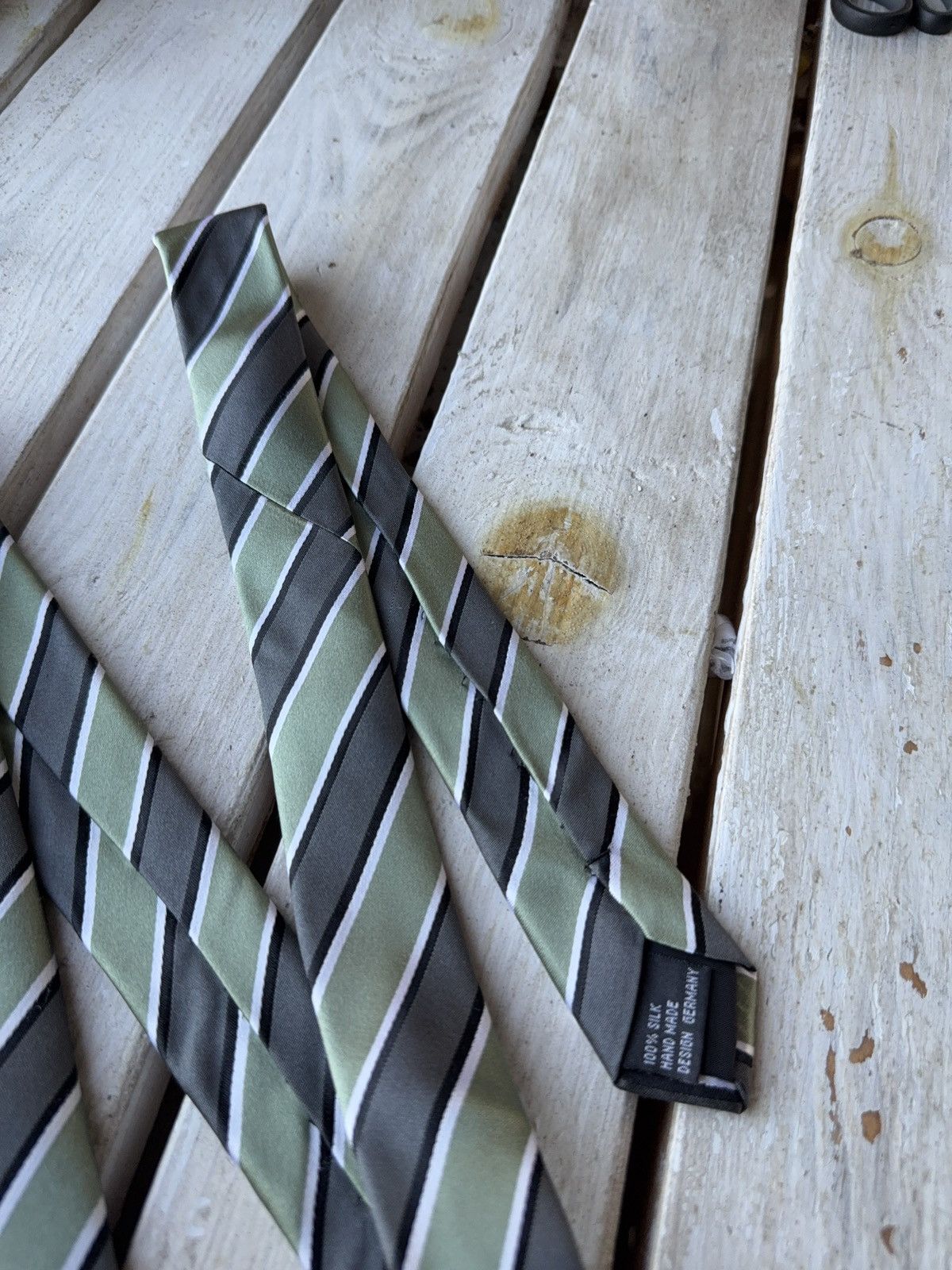Japanese Brand × Vintage Mitsubishi Motors Tie Striped Silk Promo Germany Vintage Size ONE SIZE - 3 Thumbnail