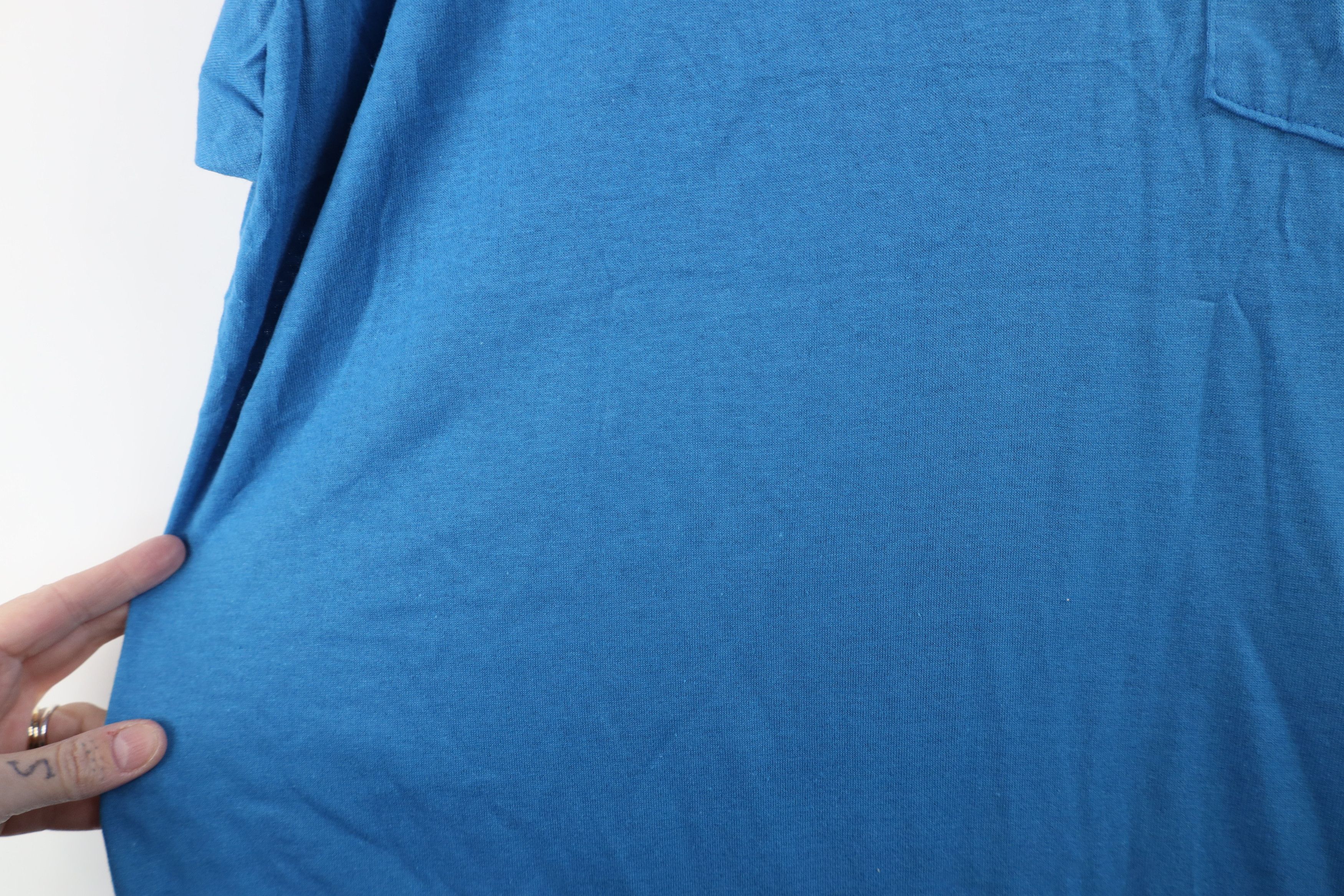 Vintage Vintage 70s Streetwear Short Sleeve Pocket T-Shirt Blue USA Size US XL / EU 56 / 4 - 5 Thumbnail