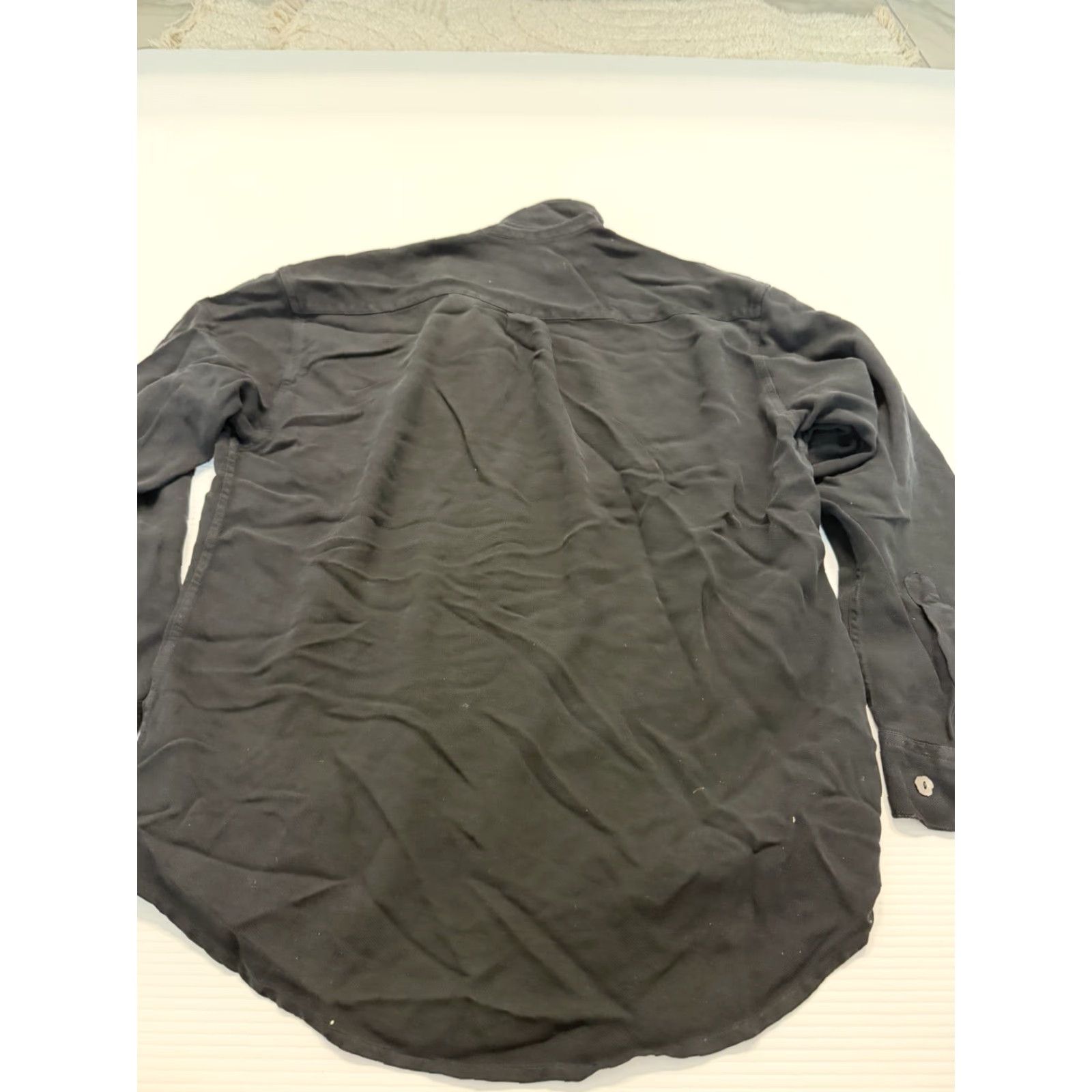 Vintage Burma bibas Men Button Down Silk shirt M Black Button-Up Collared Long Sleeve Solid Regulated Size M Mens Size US M / EU 48-50 / 2 - 6 Thumbnail