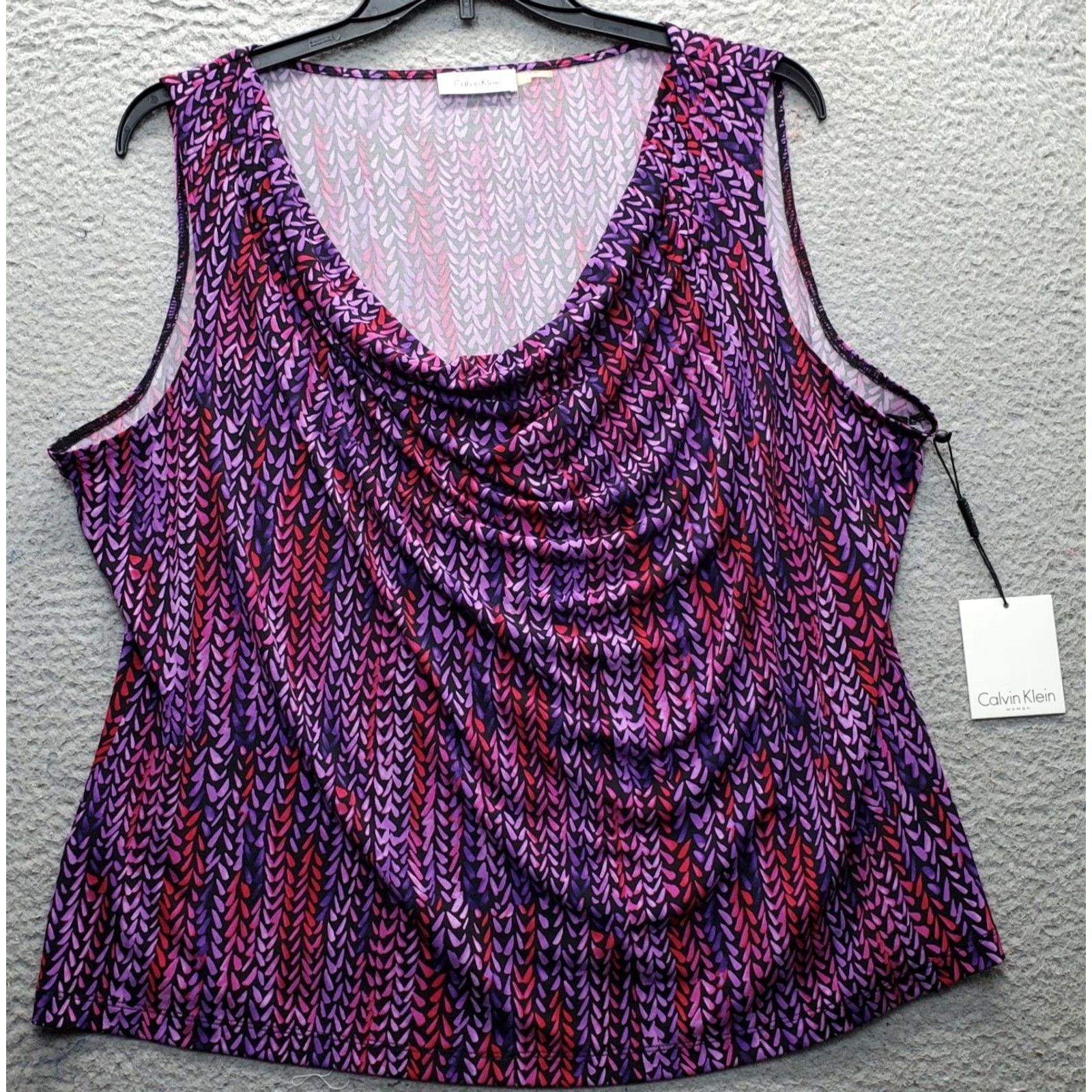 Calvin Klein Calvin Klein Tank Top Womens 2X Multicolor Printed Stretch Sleeveless Cowl Neck Tank Top Womens 2X Multicolor Printed Stretch Sleeveless Cowl Neck Size XXL / US 16-18 / IT 52-54 - 2 Thumbnail