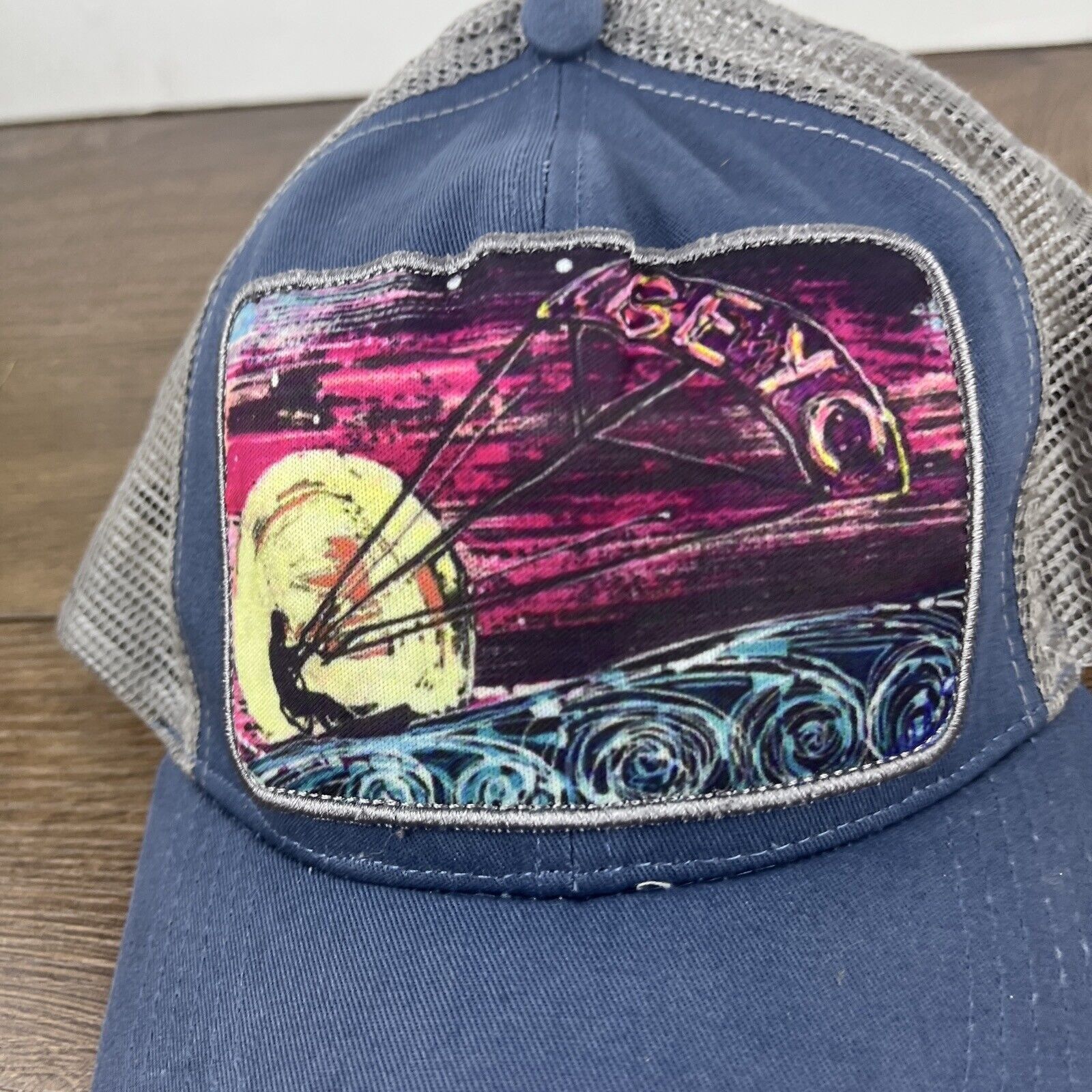 Other BEYC Ocean Waves Hat Blue Hat Adjustable Adult Size Blue Hat Size ONE SIZE - 6 Thumbnail