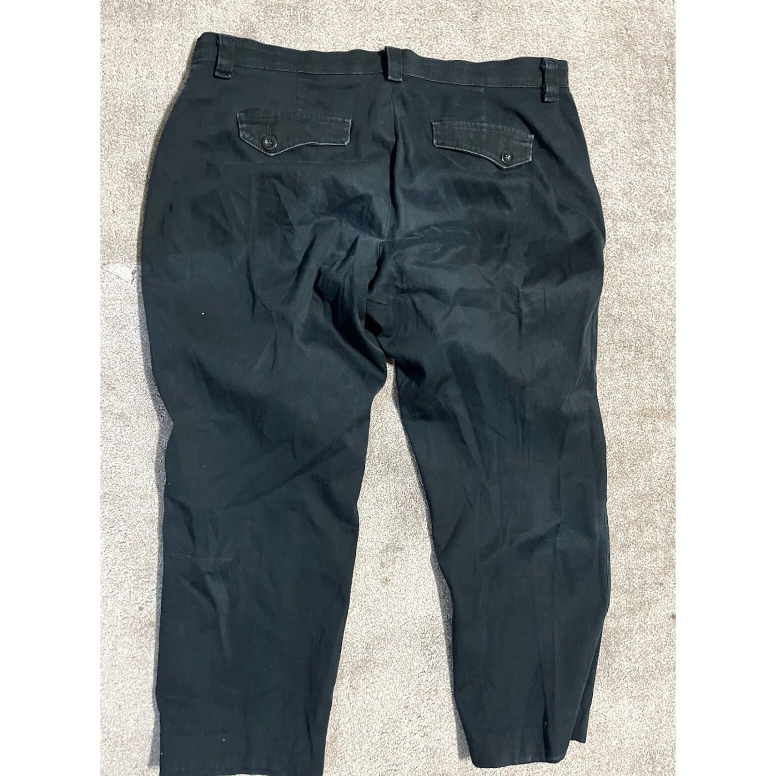 Lee Lee Chino Pants Women's 14W Mid Rise Crop Leg Black Stretch Comfort Waist Pockets Lee Pants 14W Womens Size 36" / US 14 / IT 50 - 3 Thumbnail