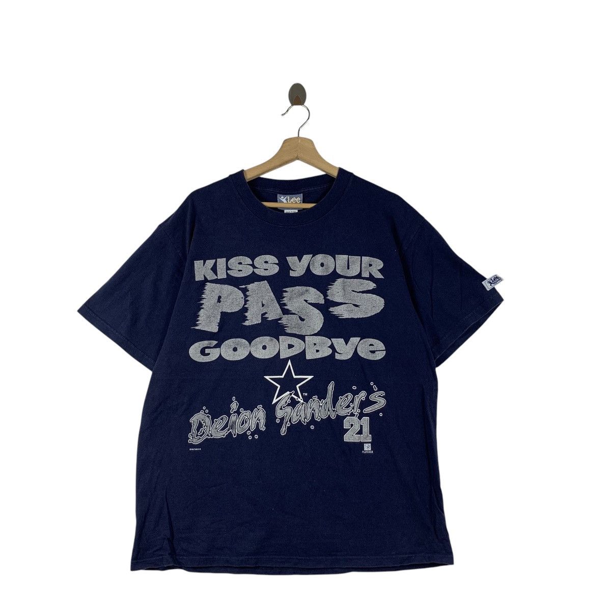 NFL Vintage NFL DEION SANDERS Dallas Cowboys Football Tee Shirt Size US L / EU 52-54 / 3 - 1 Thumbnail