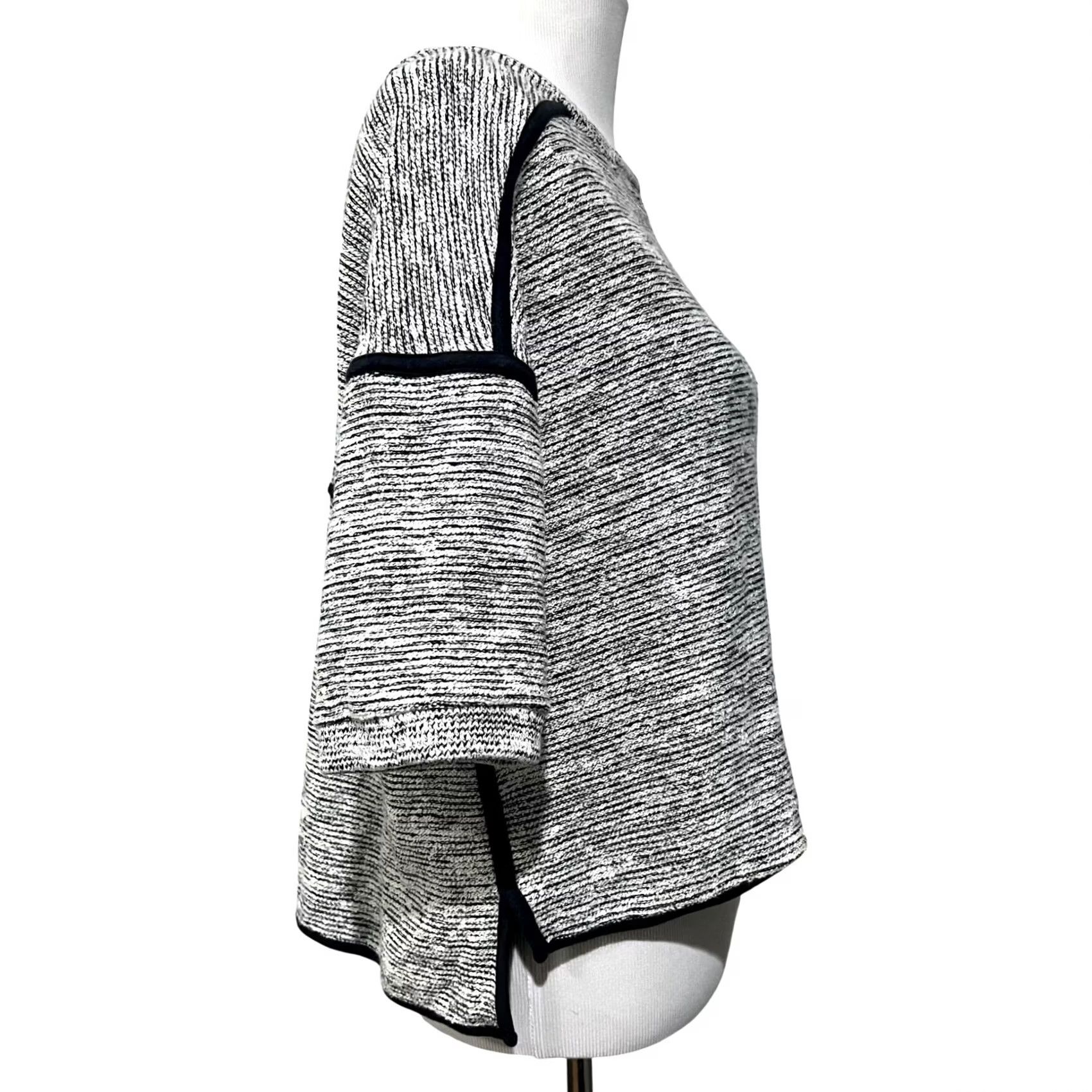 Madewell Madewell Women’s Short Sleeve Sweater Boxy Pullover Cotton Blend Black White Size M Size M / US 6-8 / IT 42-44 - 7 Thumbnail