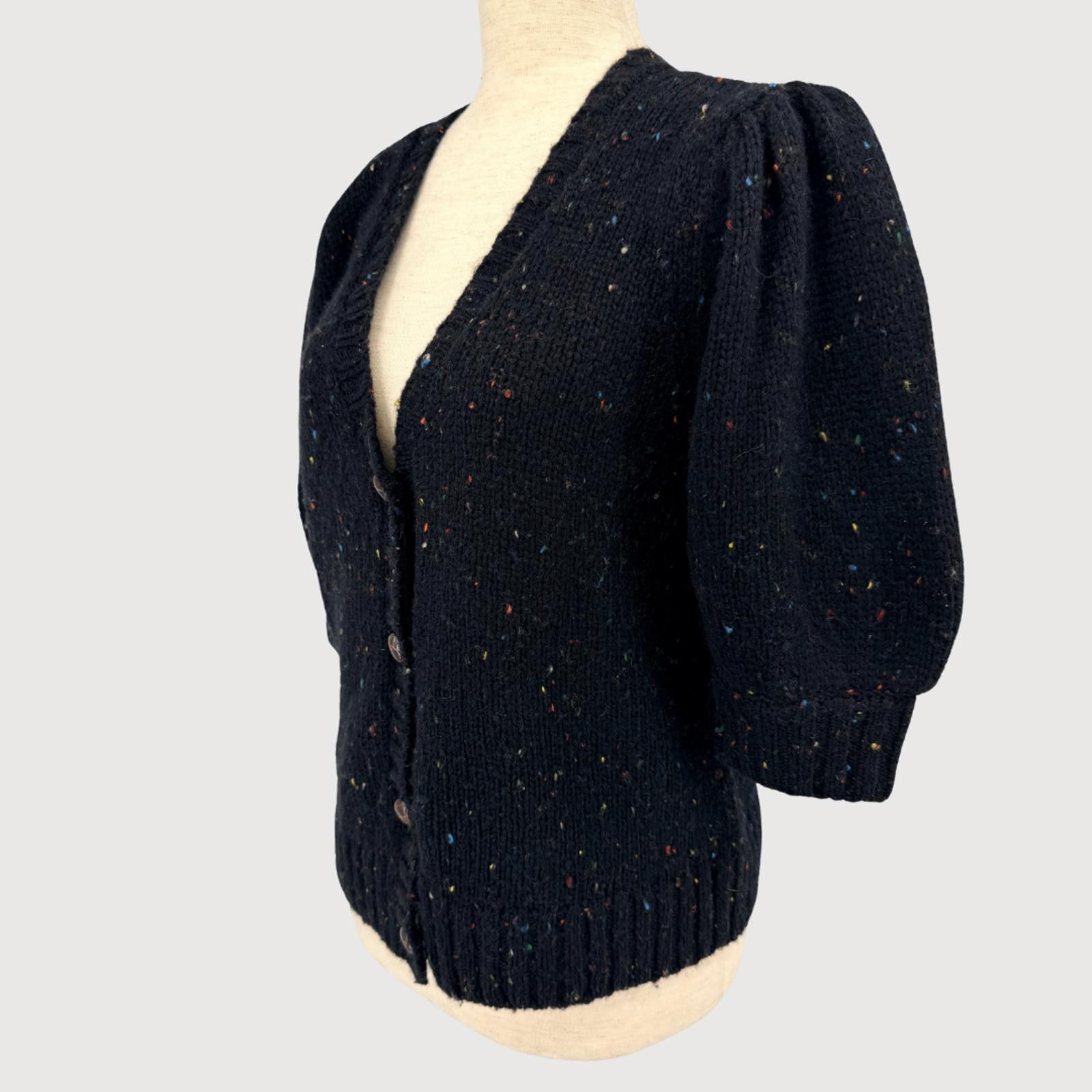 Rails Rails Cardigan Isla Puff Sleeve Wool Confetti Black M Size M / US 6-8 / IT 42-44 - 3 Thumbnail