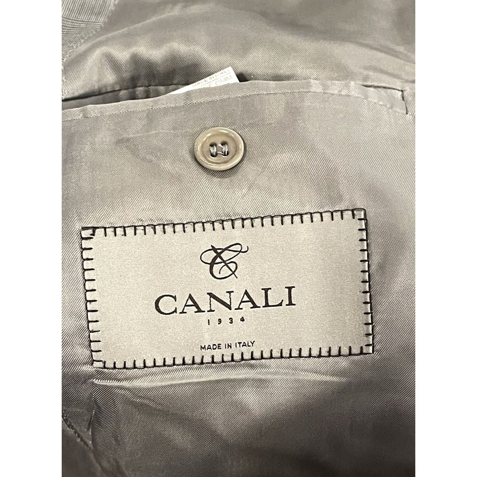 Canali VINTAGE Canali Blazer Jacket Men Wool Gray Houndstooth Plaid 2-Button Double-Vented 40R/48EU Italy Size 48R - 5 Thumbnail
