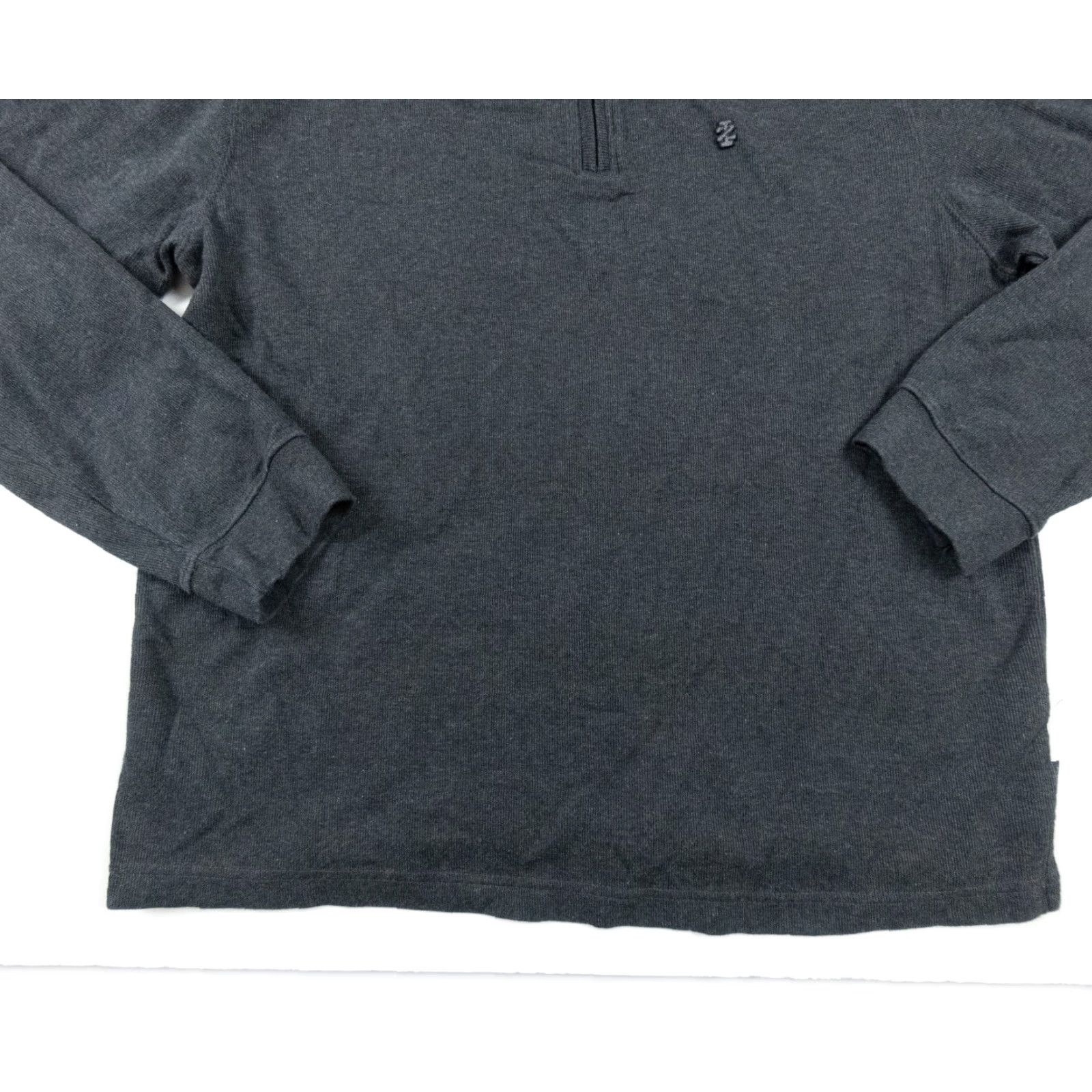 Izod IZOD Men's Sweater XL Gray Quarter Zip Pullover Long Sleeve Mock Neck Casual Preppy Size US XL / EU 56 / 4 - 4 Thumbnail