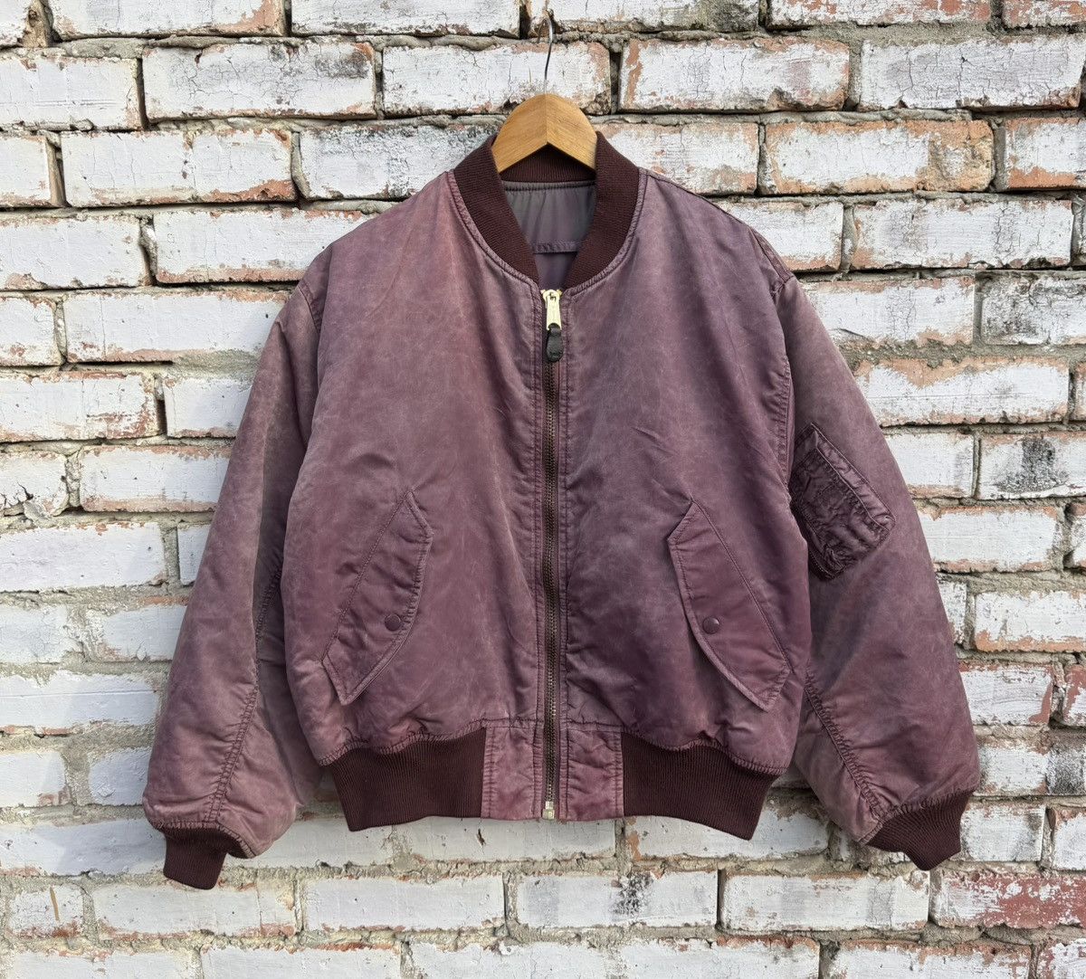 Vintage Vintage Sun Faded Ma-1 Bomber Jacket By Bobson Size US M / EU 48-50 / 2 - 1 Thumbnail