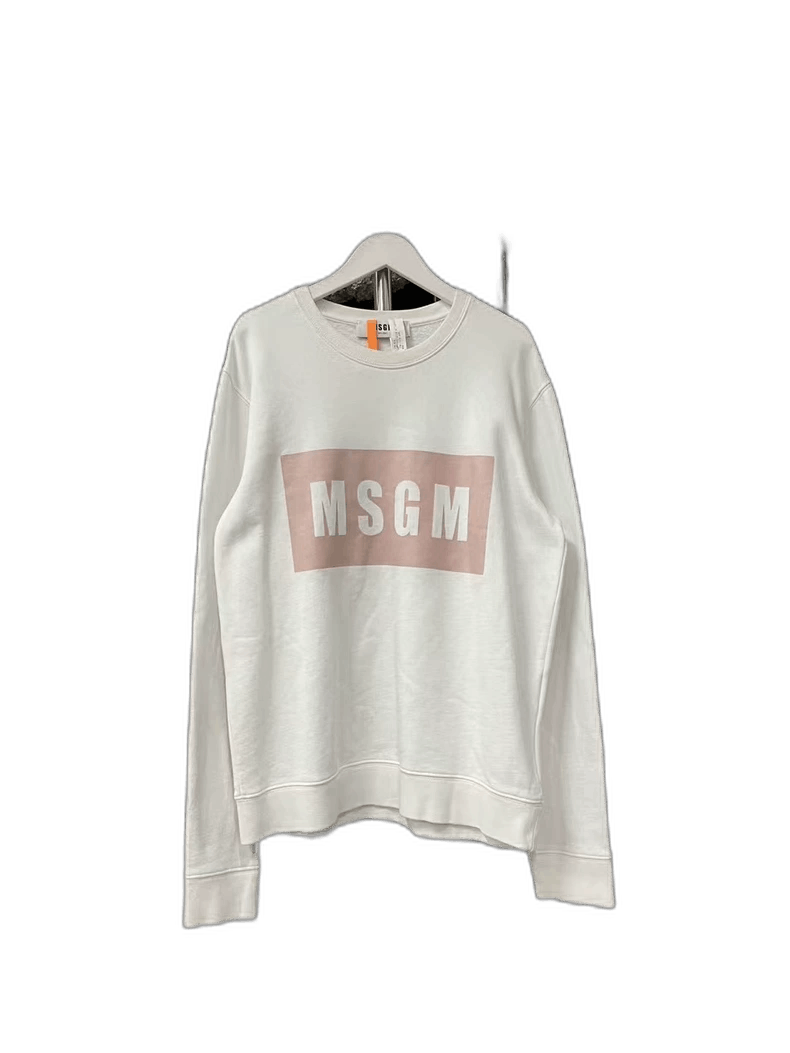 MSGM MSGM White Sweatshirt with Logo-yf Size US M / EU 48-50 / 2 - 1 Thumbnail