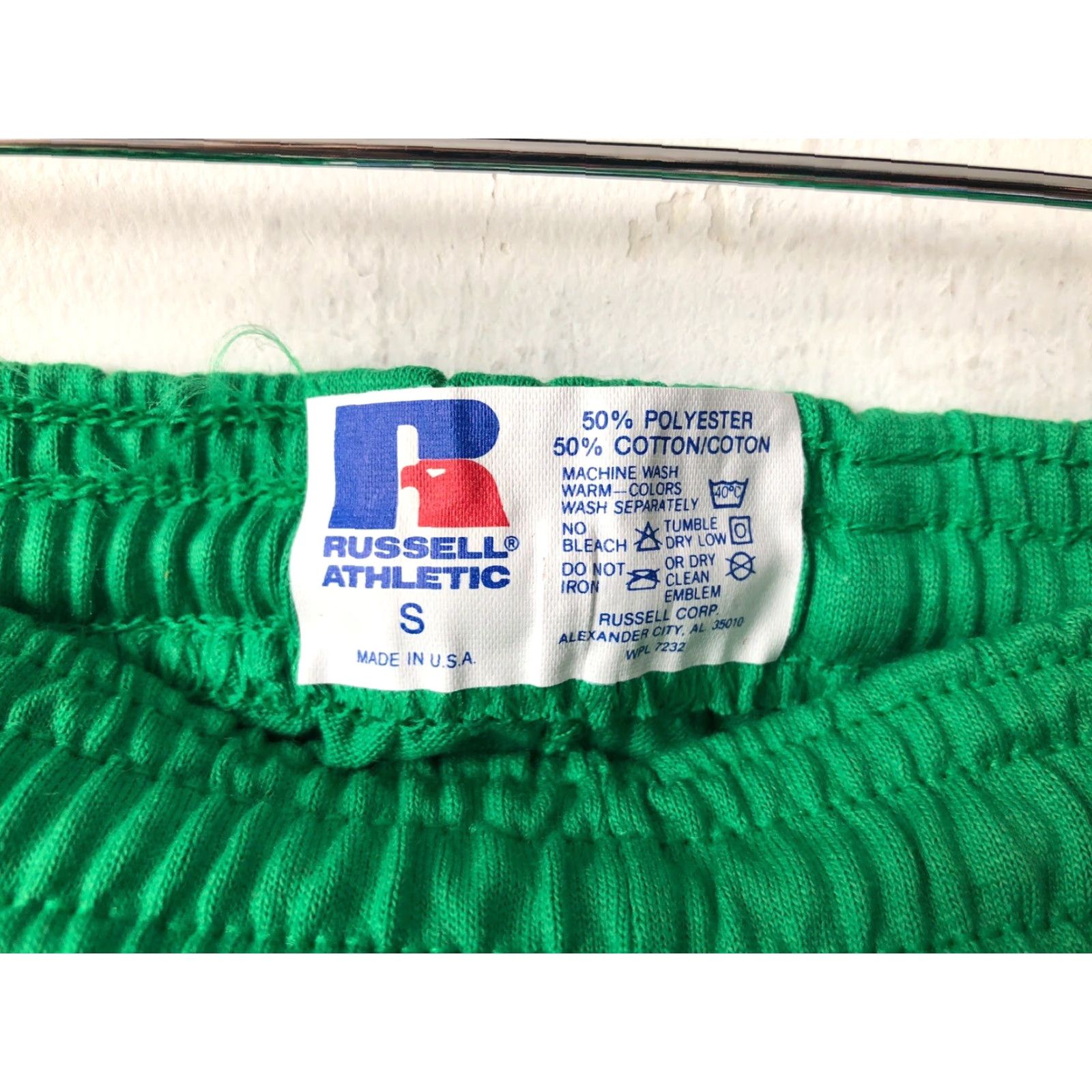 Russell Athletic VINTAGE Russell Athletic Mens Shorts Athletic 90s Green Cotton Blend Drawstring NWOT Deadstock 9” rise 4.5” inseam Size US 29 - 3 Thumbnail