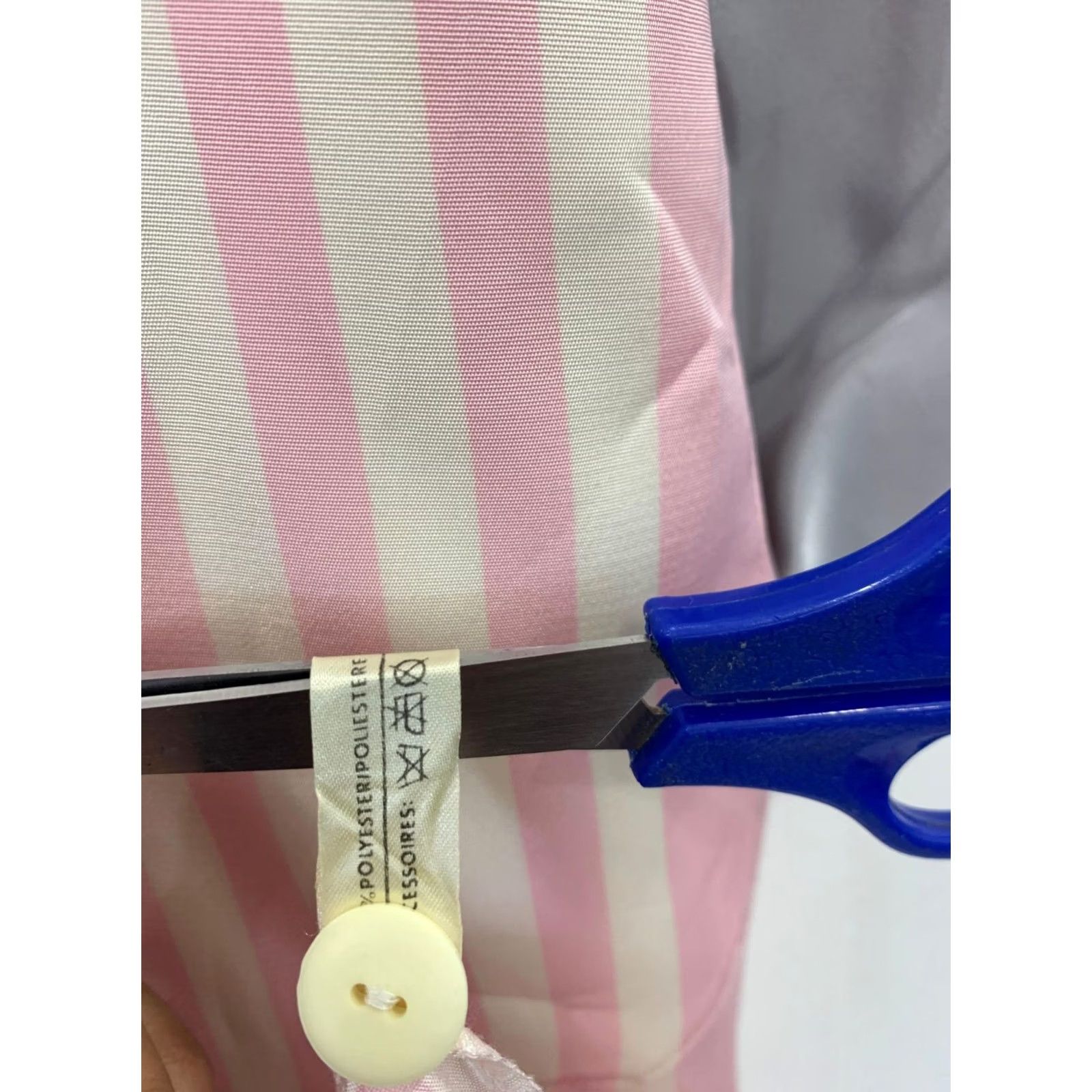 Louis Feraud VINTAGE Louis Feraud Shirt Dress Pink Cream Grey Midi US 4 Womens 1980s 1990s Striped Pattern Size S / US 4 / IT 40 - 5 Thumbnail