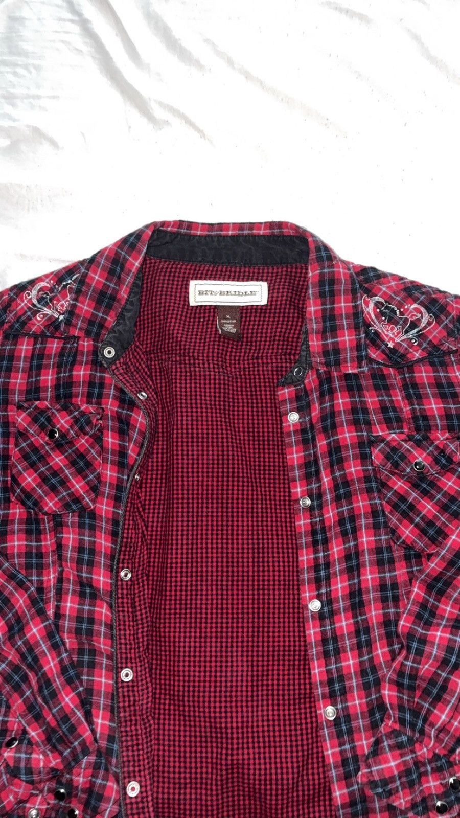 Bit & Bridle Bit & Bridle Red Plaid Pearl Snap Cowgirl flannel Size XL / US 12-14 / IT 48-50 - 1 Thumbnail
