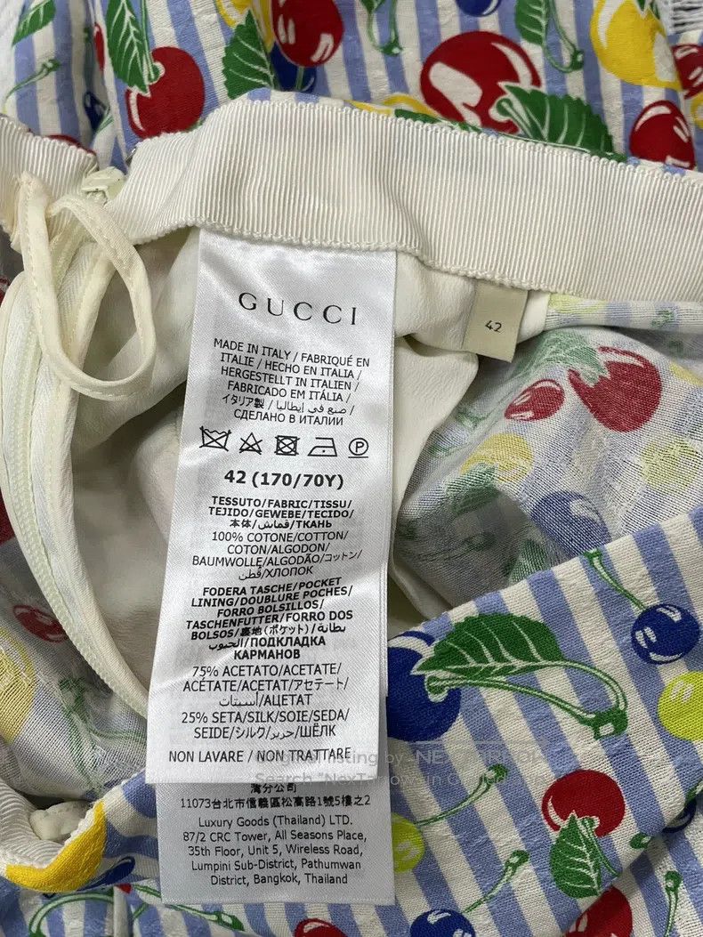 Gucci Gucci Cherry-print striped high-waisted shorts Size 27" / US 4 / IT 40 - 5 Thumbnail