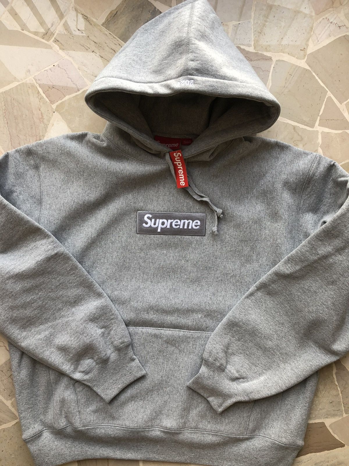 Supreme box logo hoodie heather grey sweatshirt hooded