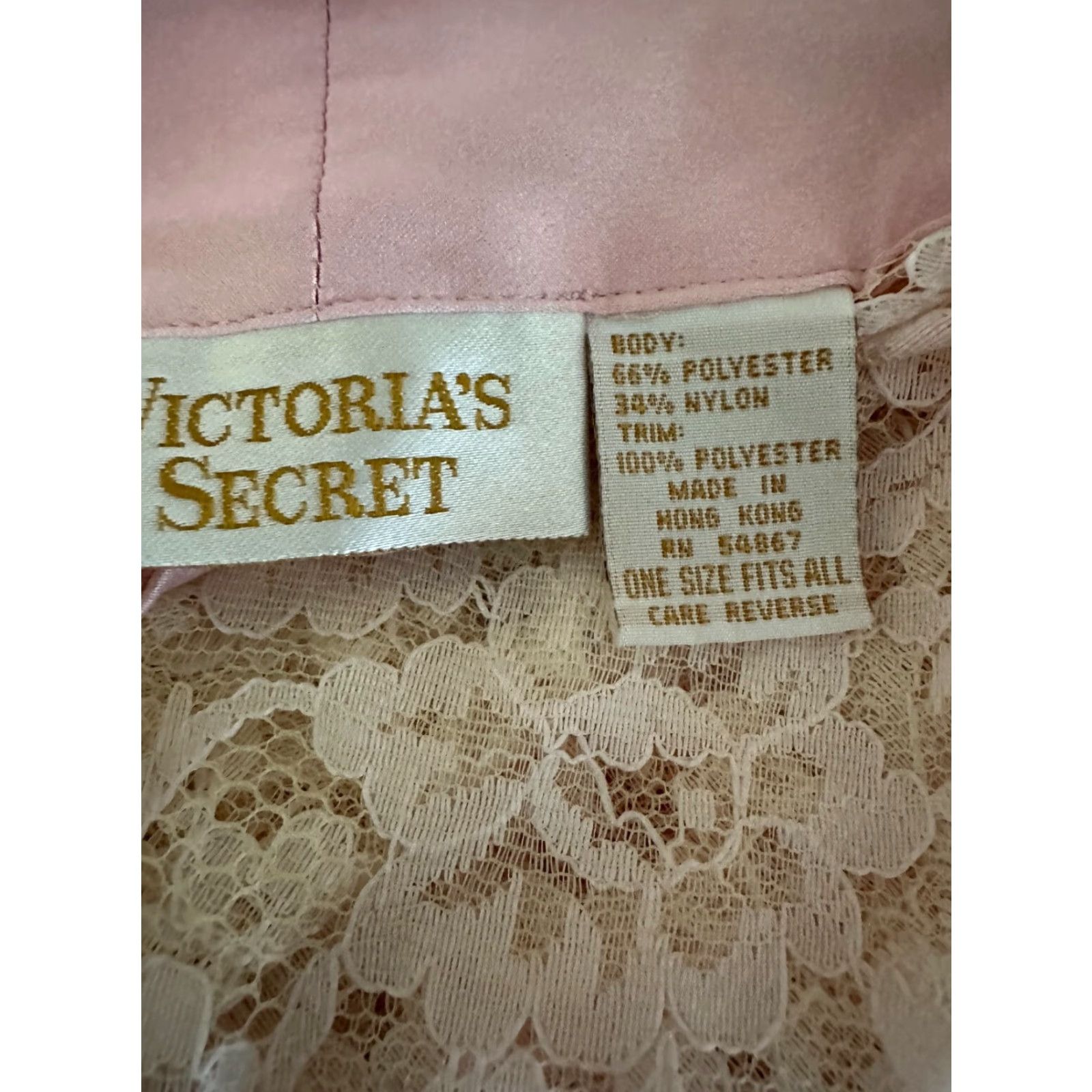 Victoria's Secret VINTAGE Victoria's Secret Satin Robe Belted Floral Light Pink Lace Kimono Ladies Style Belted Rope? Size ONE SIZE - 3 Thumbnail