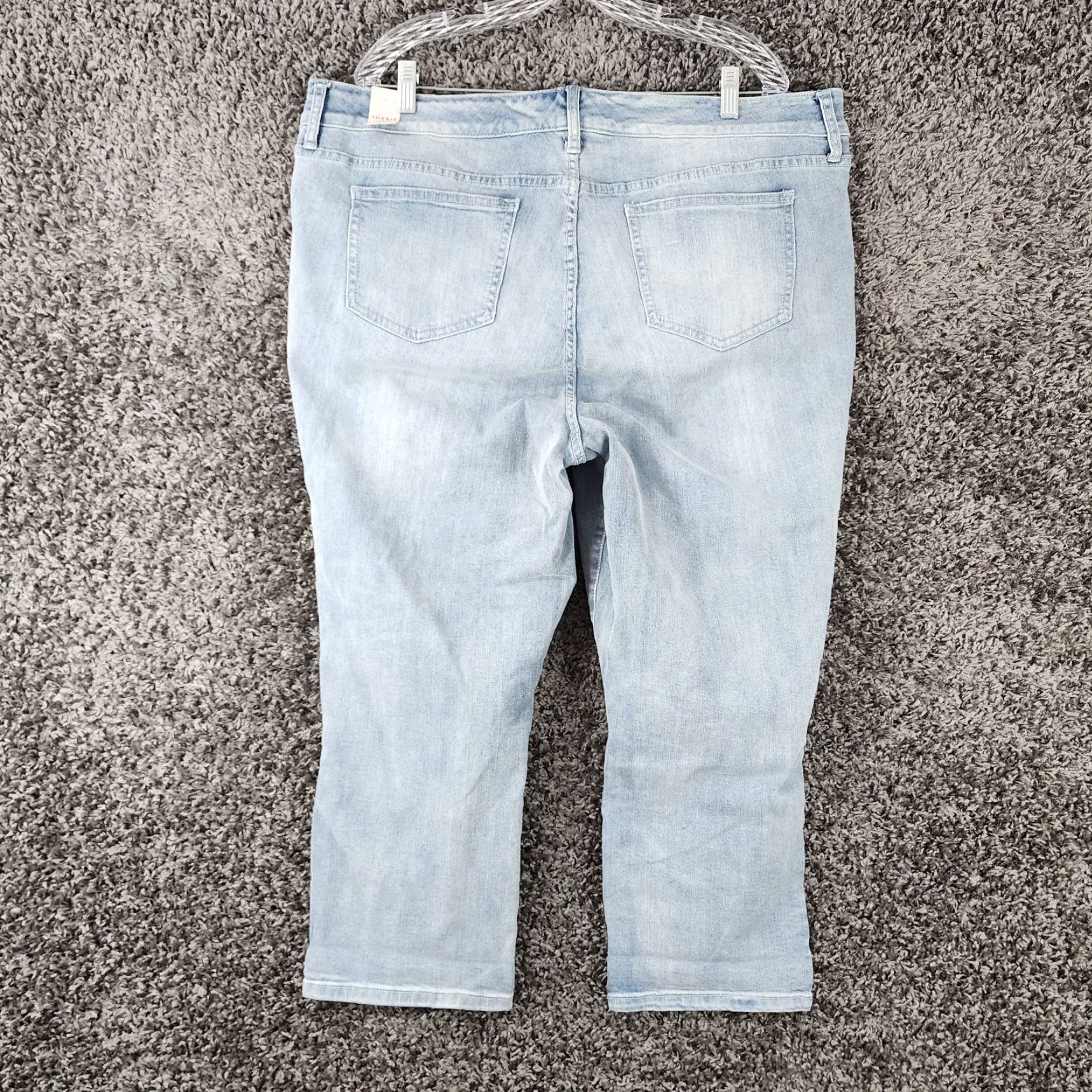Torrid VINTAGE Torrid Plus Size 20 Distressed Crop Skinny Jeans Blue Womens Size 42" / US 20 - 6 Thumbnail