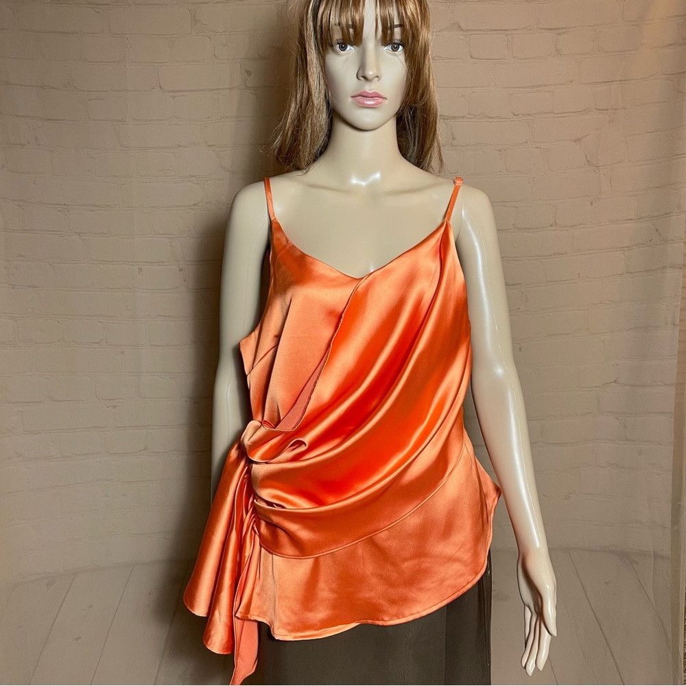 Other New Cliche Draped Satin Slip Orange Coral Top Size XS Size XS / US 0-2 / IT 36-38 - 4 Thumbnail