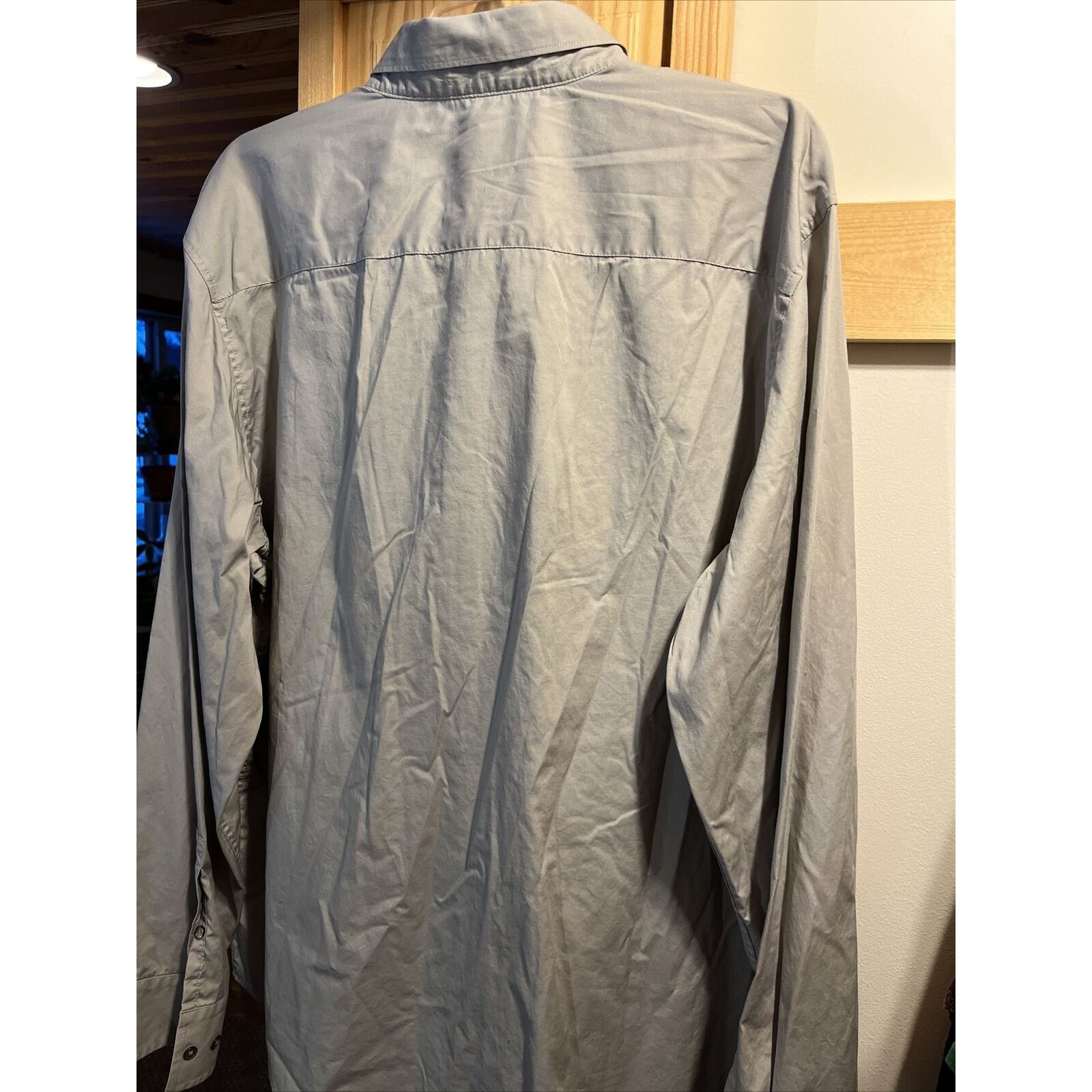 Calvin Klein Calvin Klein Men’s XL Grey LS Cotton Lastol Button Up Shirt Size US XL / EU 56 / 4 - 14 Thumbnail