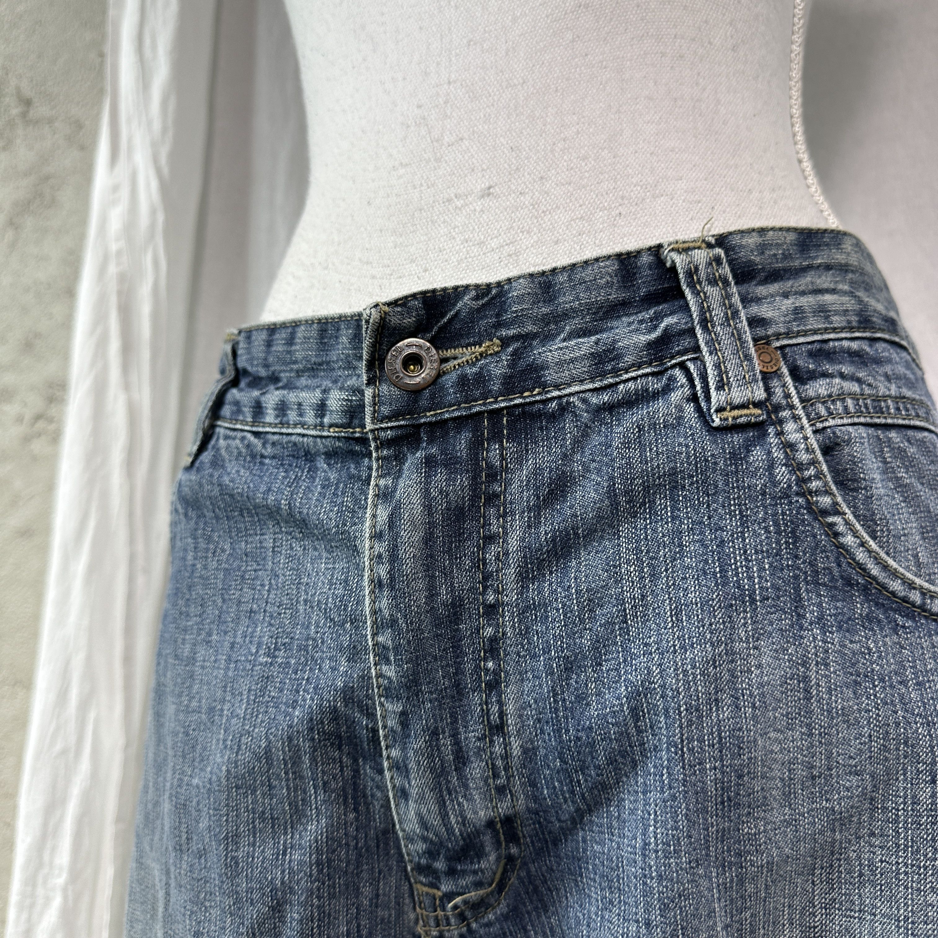 Diesel Vintage Denim Streetwear Diesel Wide Leg Jeans 00s Size 24" / US 00 / IT 34 - 2 Thumbnail