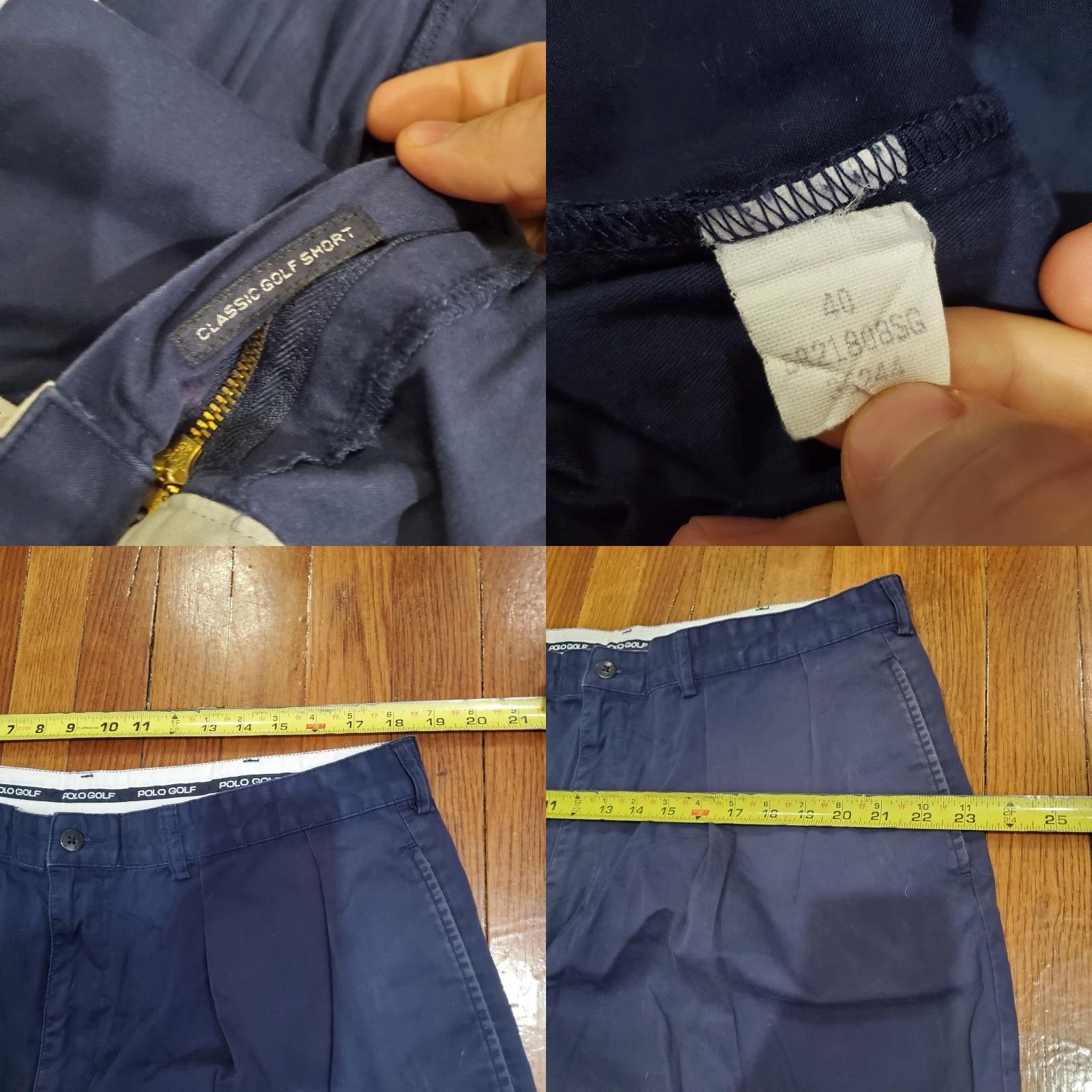 Vintage Polo Golf Shorts Mens 40 Blue Pleated Chino Classic Golf Short 7 Inseam Size US L / EU 52-54 / 3 - 8 Thumbnail