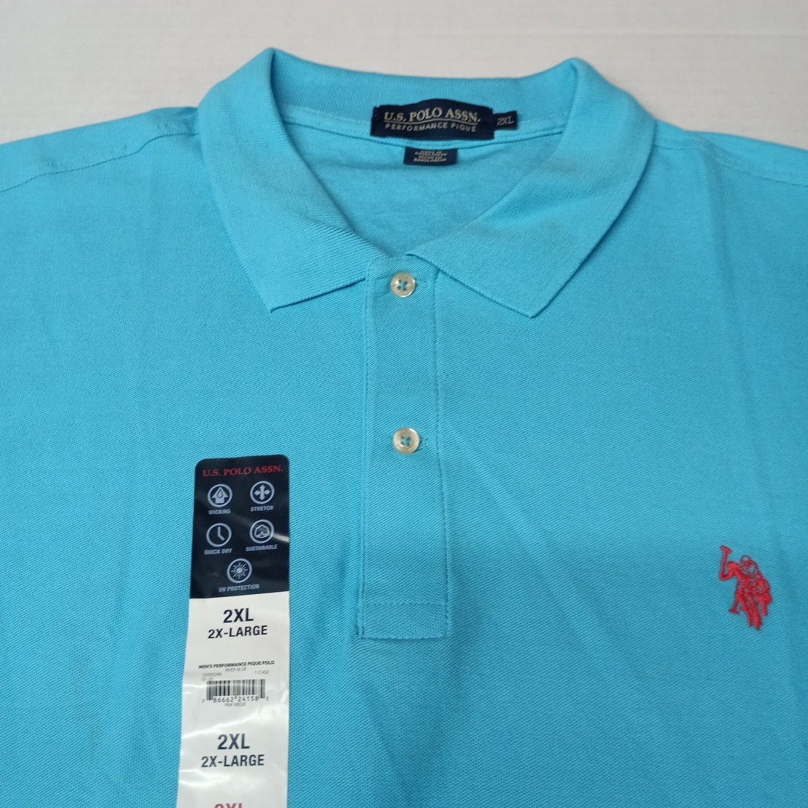 U.S. Polo Assn. U.S. Polo Assn. Pique Polo Shirt Men's Size 2XL River Blue Size US XXL / EU 58 / 5 - 2 Thumbnail