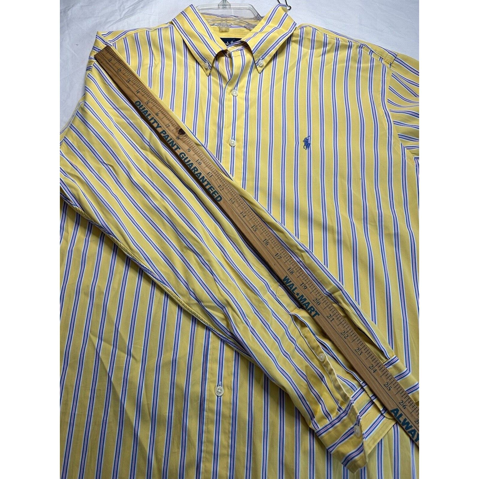 Ralph Lauren Ralph Lauren Custom Fit, Button XL Shirt Yellow Striped/Pony Size US XL / EU 56 / 4 - 8 Thumbnail