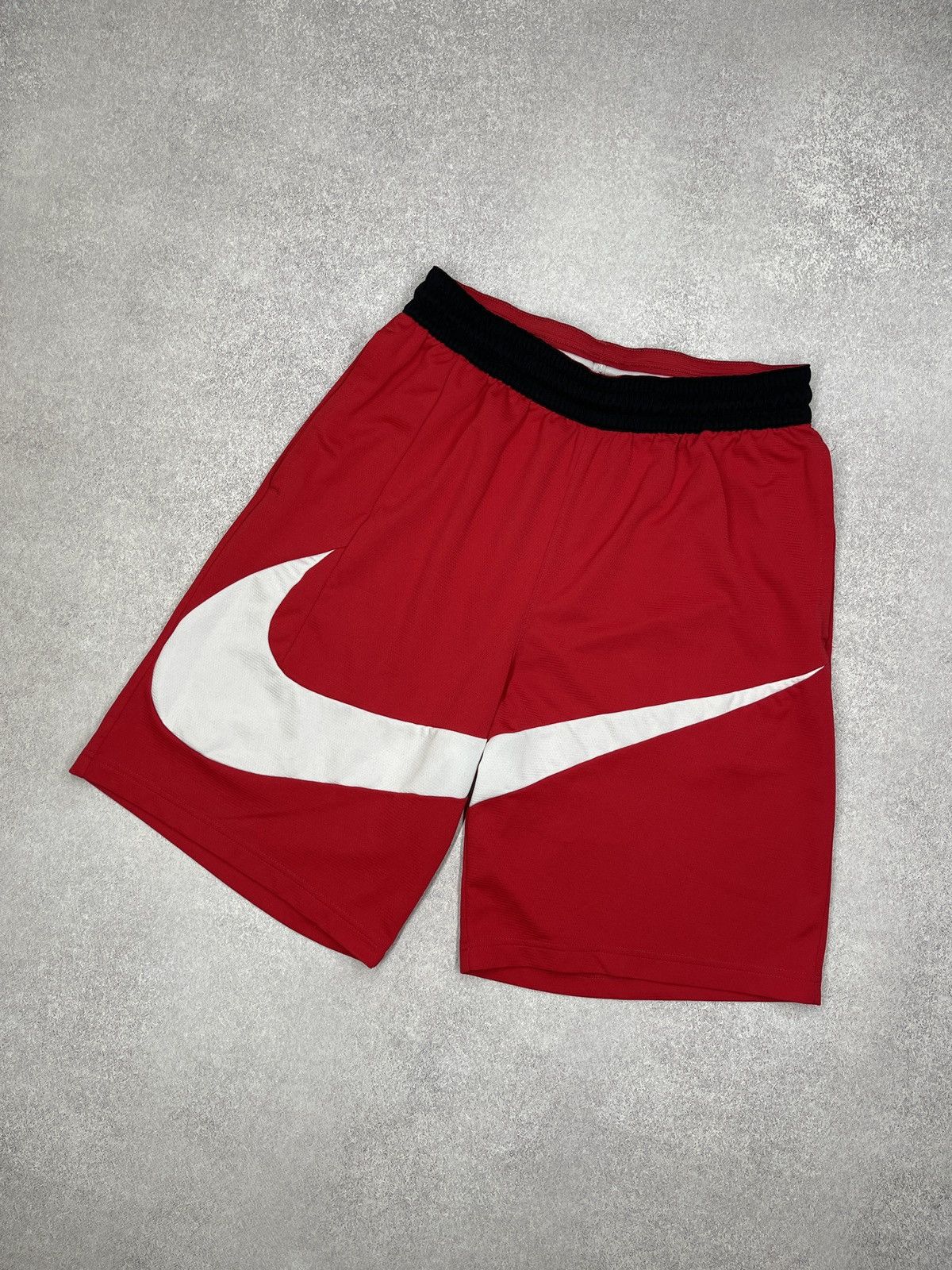 Nike Mens Nike Dri Fit Basketball Short Red Big Logo Swoosh Size US 32 / EU 48 - 1 Thumbnail