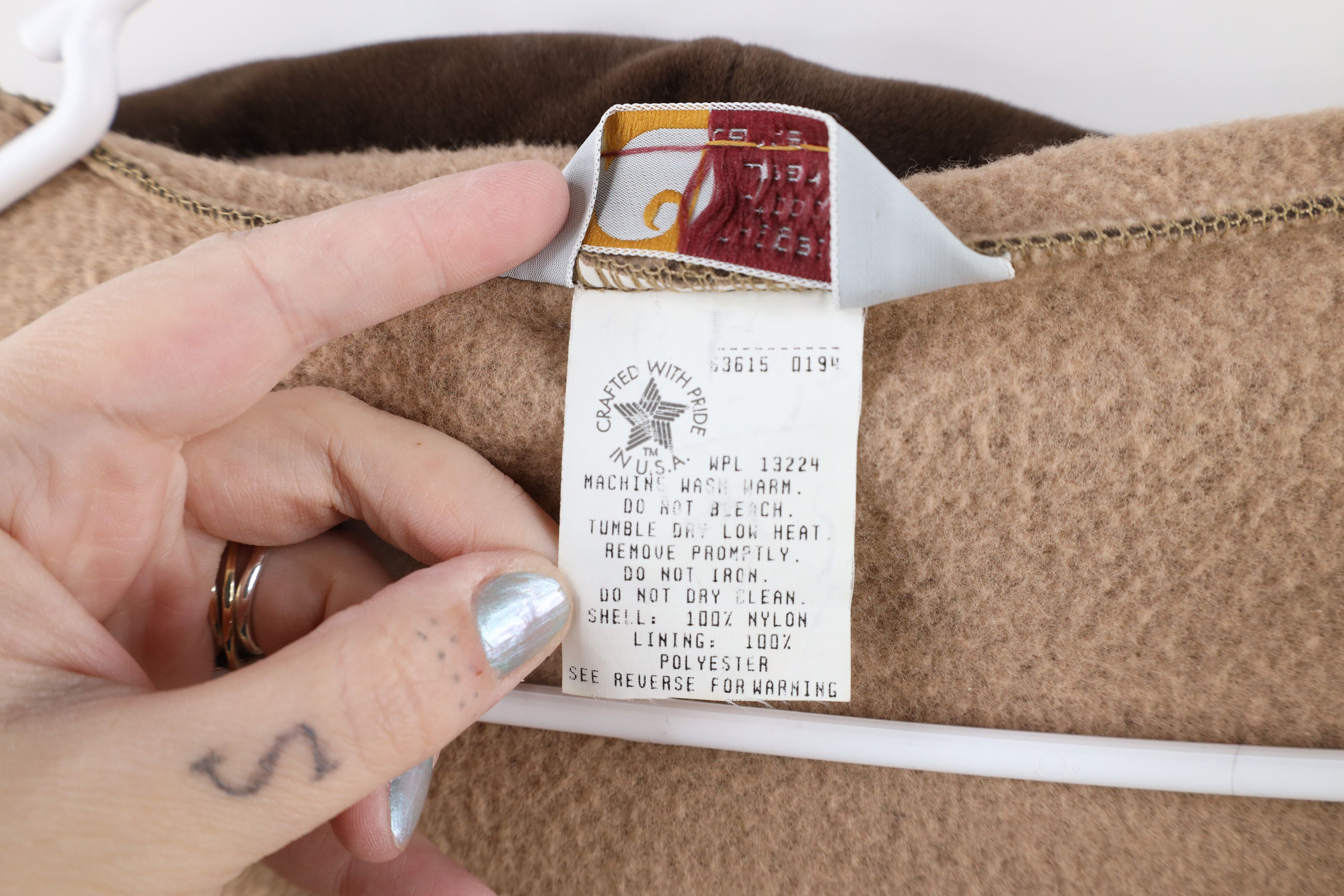 Carhartt × Vintage Vintage 90s Carhartt Fleece Full Zip Hoodie Brown USA Size US XL / EU 56 / 4 - 7 Thumbnail