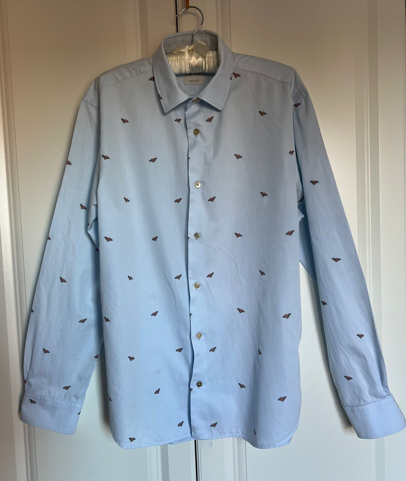 Paul Smith Blue formal shirt with embroidered bats Size US L / EU 52-54 / 3 - 1 Thumbnail