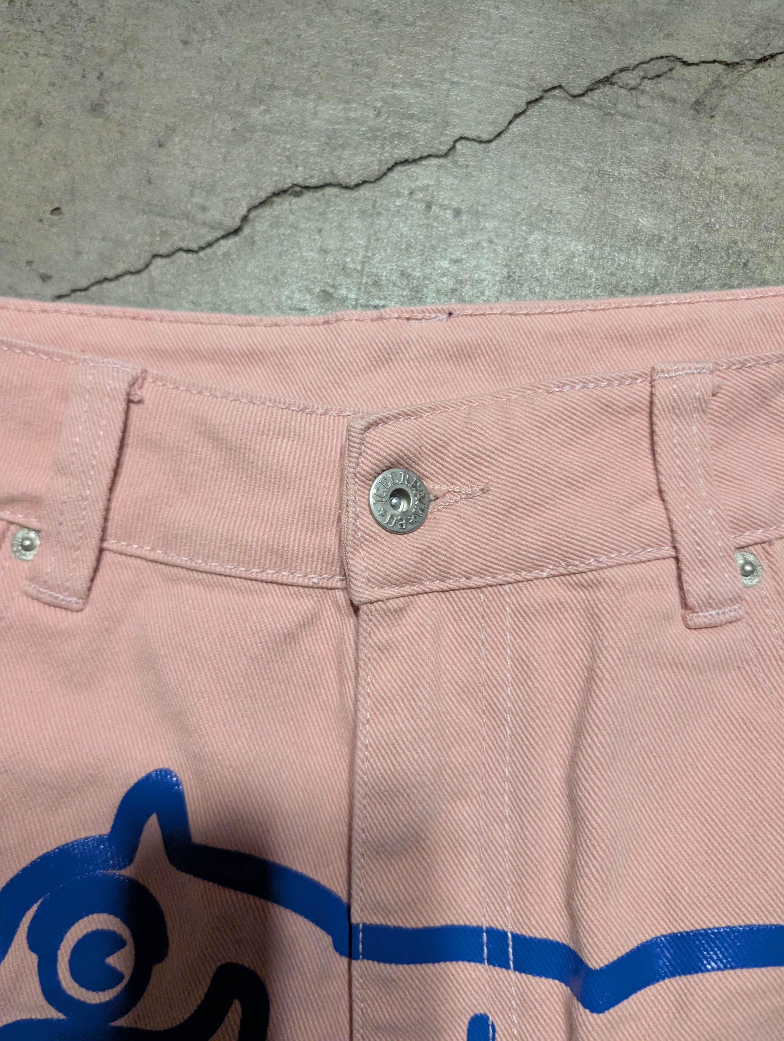 Billionaire Boys Club Pink Running Dog Embroidered Baggy Jeans EU Size US 35 - 5 Thumbnail
