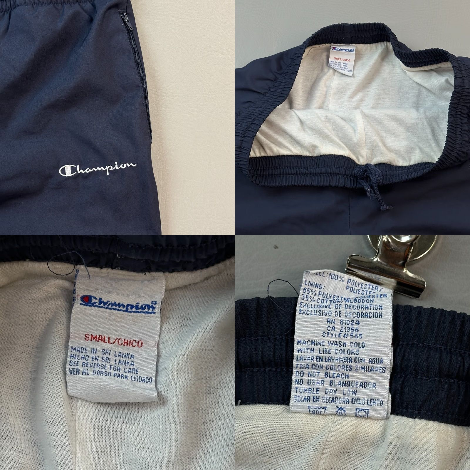 Champion VINTAGE Champion Pants Mens Small Blue Fleece Lined Ankle Zip Windbreaker Y2K Size US 29 - 8 Thumbnail