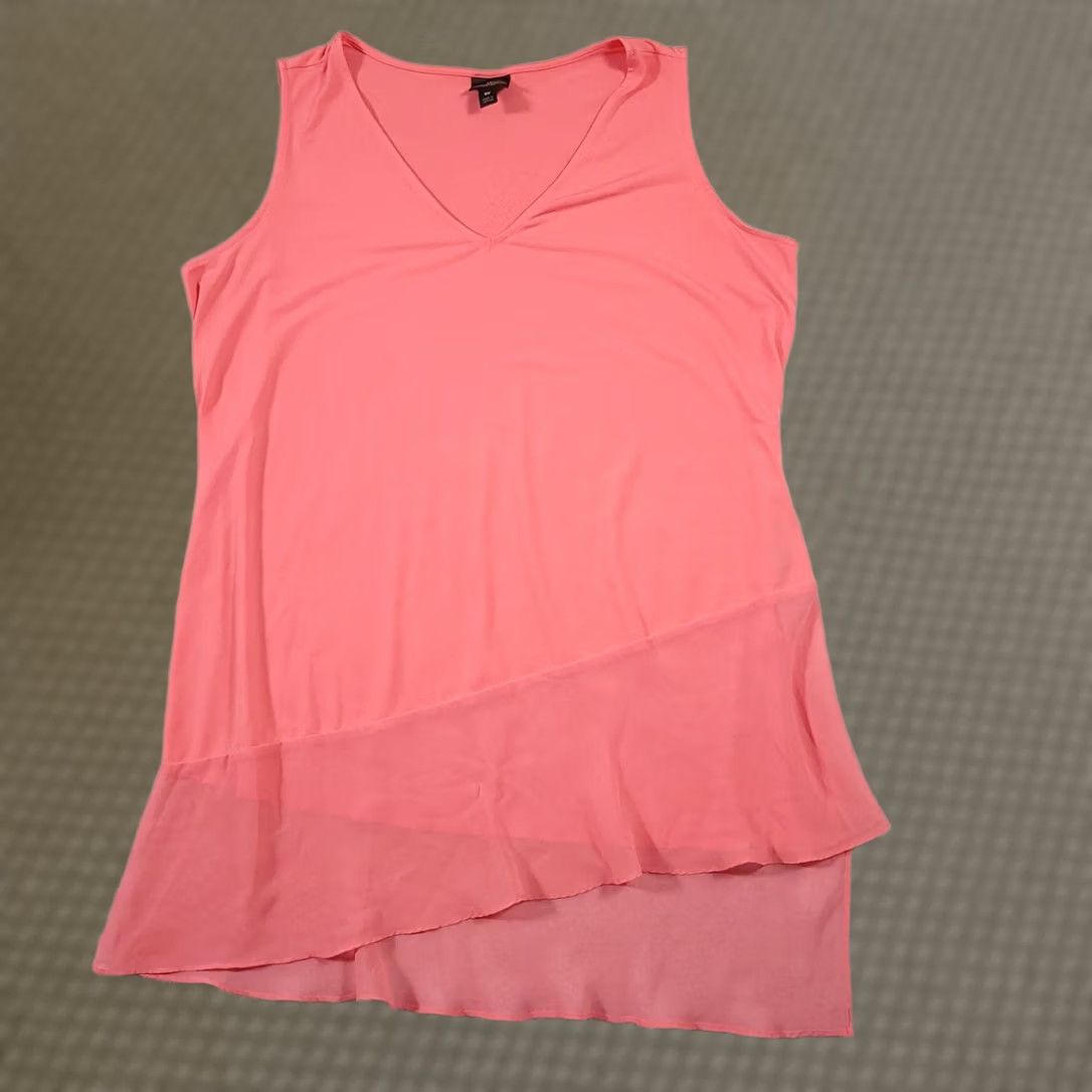 Worthington Worthington Shirt Tank Womens 0X Pink Sheer Lightweight Casual V-Neck Sleeveless Tank 0X Womens Pink Sheer Lightweight Casual Tank V-Neck Size XL / US 12-14 / IT 48-50 - 1 Thumbnail