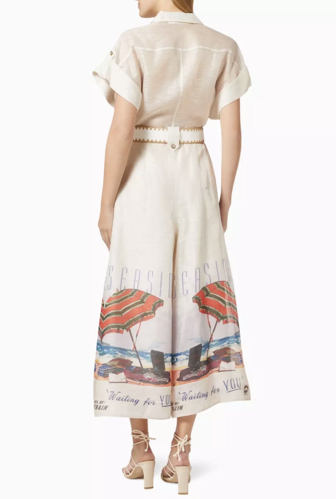 Zimmermann ZIMMERMANN SEASIDE PRINT POSTCARD BELTED JUMPSUIT Size 27" / US 4 / IT 40 - 3 Thumbnail