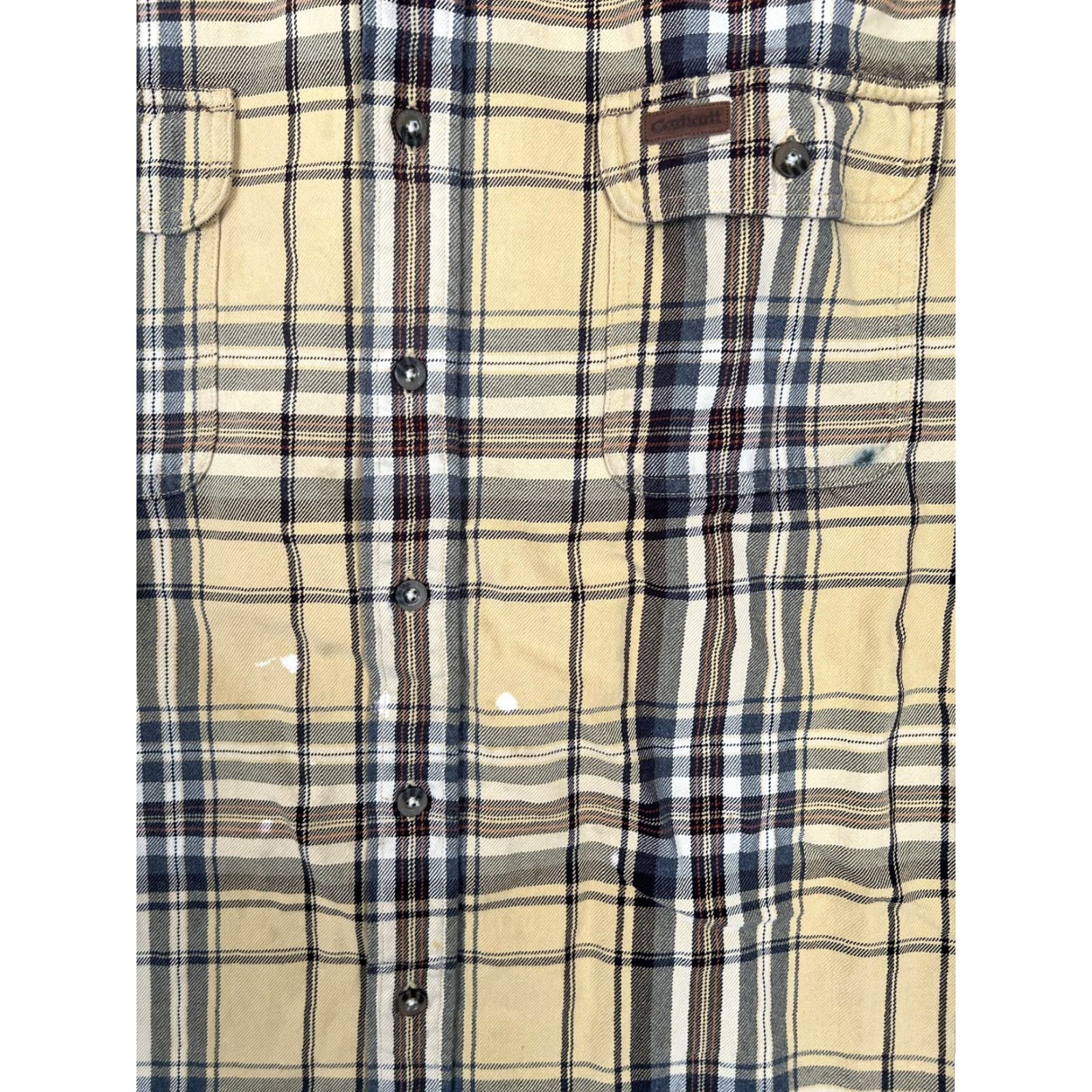 Carhartt VINTAGE Carhartt Shirt Mens XLT Yellow Plaid Long Sleeve Button Up Shacket Workwear Size US XL / EU 56 / 4 - 2 Thumbnail