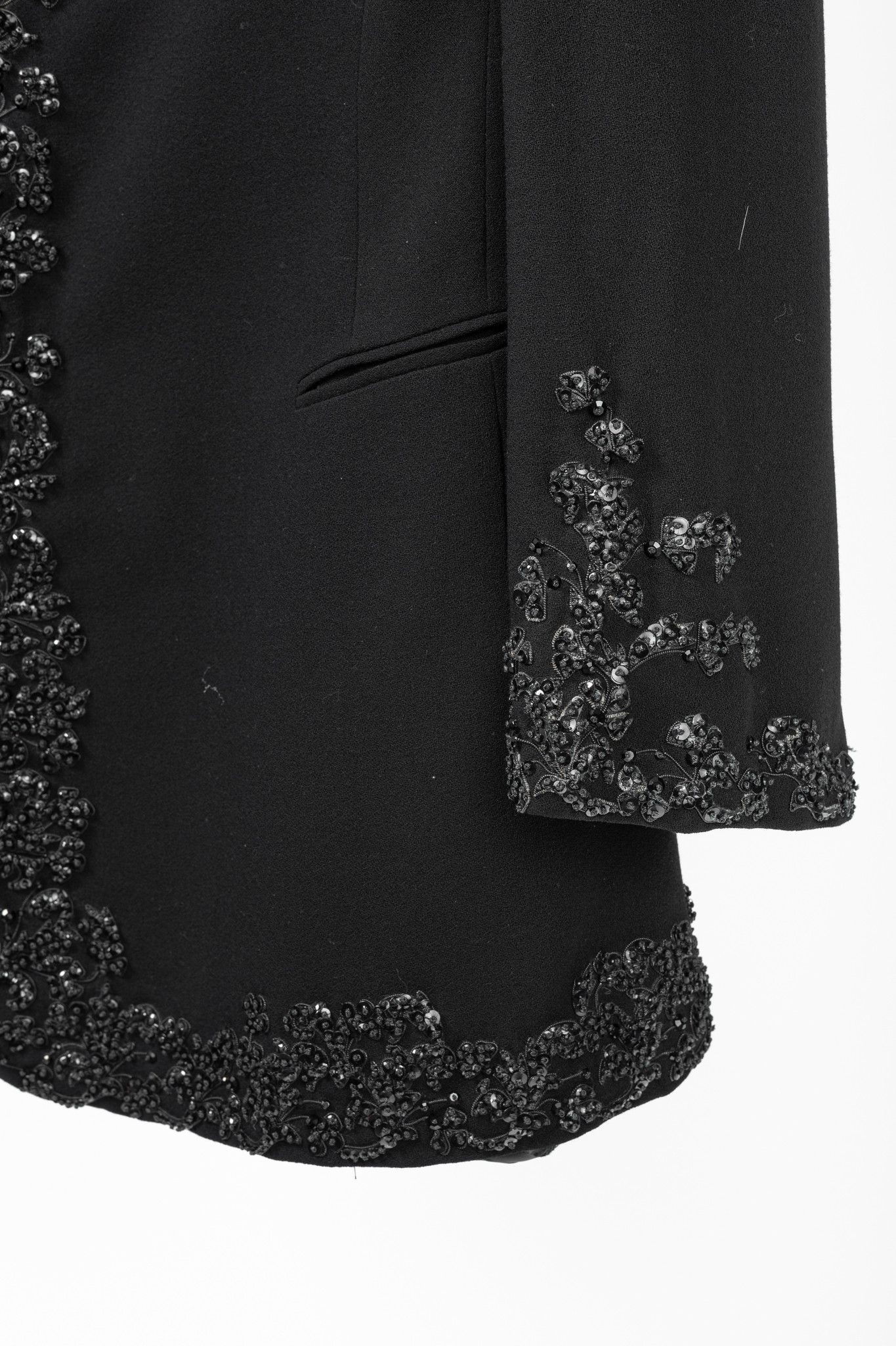 Jil Sander Jil Sander Vintage 90's Black Wool-Crepe Beaded Blazer Size M / US 6-8 / IT 42-44 - 6 Thumbnail