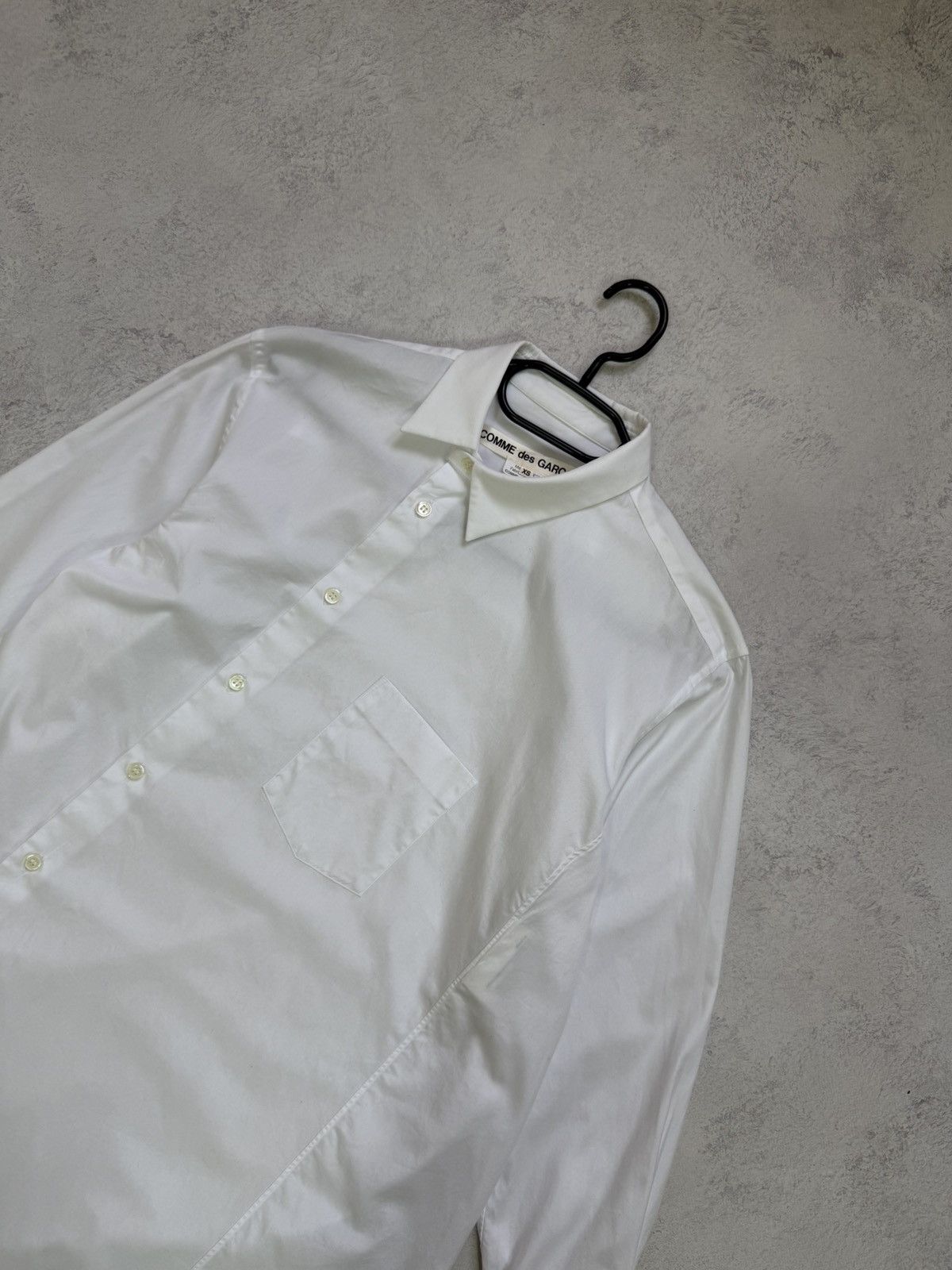 Comme des Garcons Comme Des Garcons Mens White Asymmetric Button Up Long Shirt Size US XS / EU 42 / 0 - 8 Thumbnail