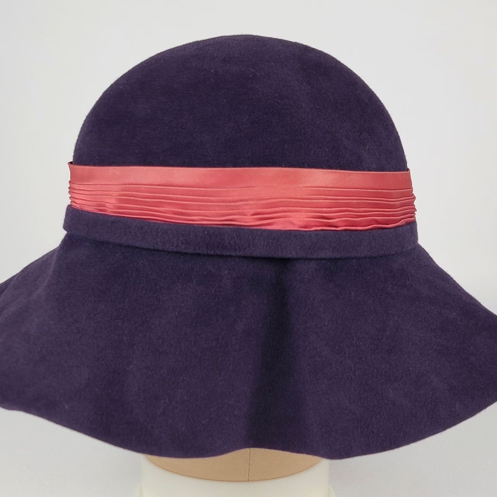 Vintage Betmar New York Hat Womens Purple 100% Wool Felt Cloche Boho, Women's — image 3 of 6