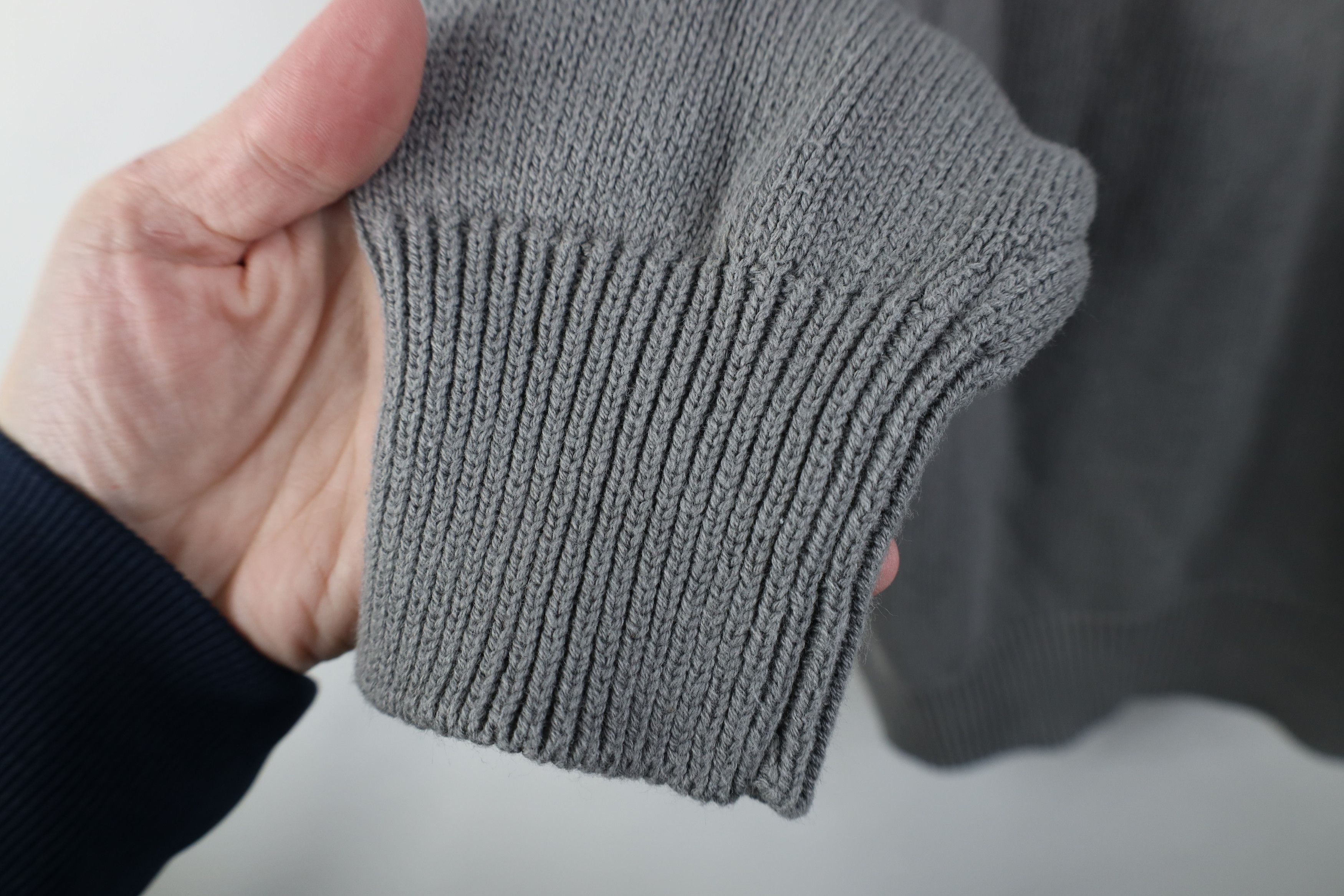 Vintage Vintage 90s Streetwear Blank Ribbed Knit V-Neck Sweater Gray Size US XL / EU 56 / 4 - 7 Thumbnail