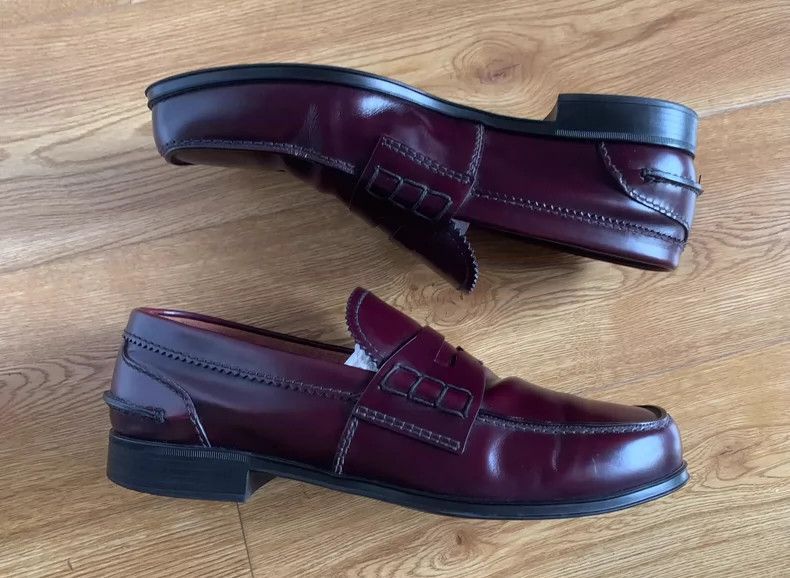 Prada Prada Wine Red Leather Loafers -2505 Size US 8.5 / EU 41-42 - 3 Thumbnail